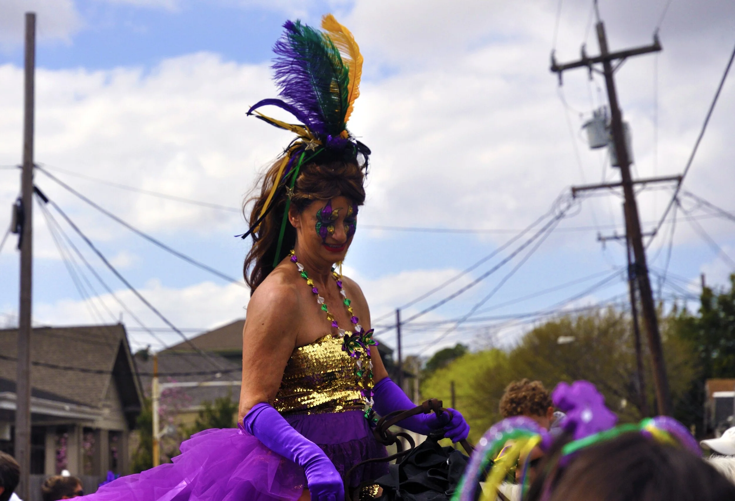  Woman riding a horse during Mardi Gras parade, Tucks 