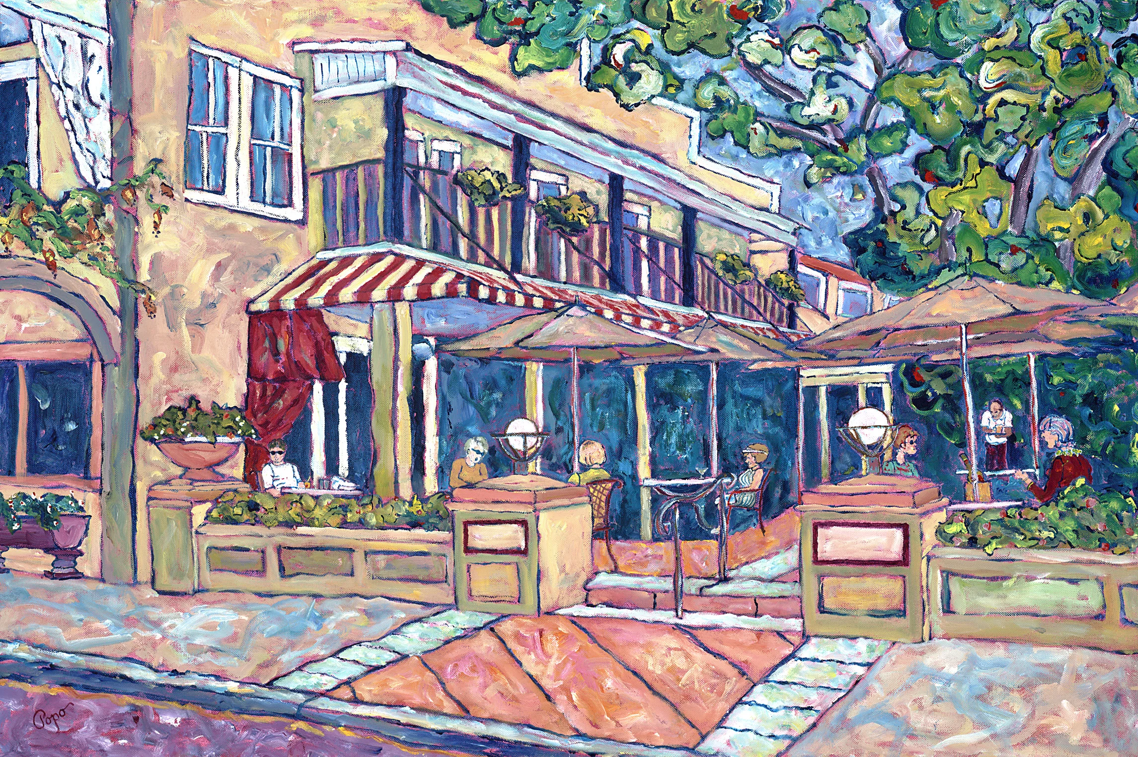 MEATING AT CAMPIELLO'S 36X24 ACRYLIC SOLD #093