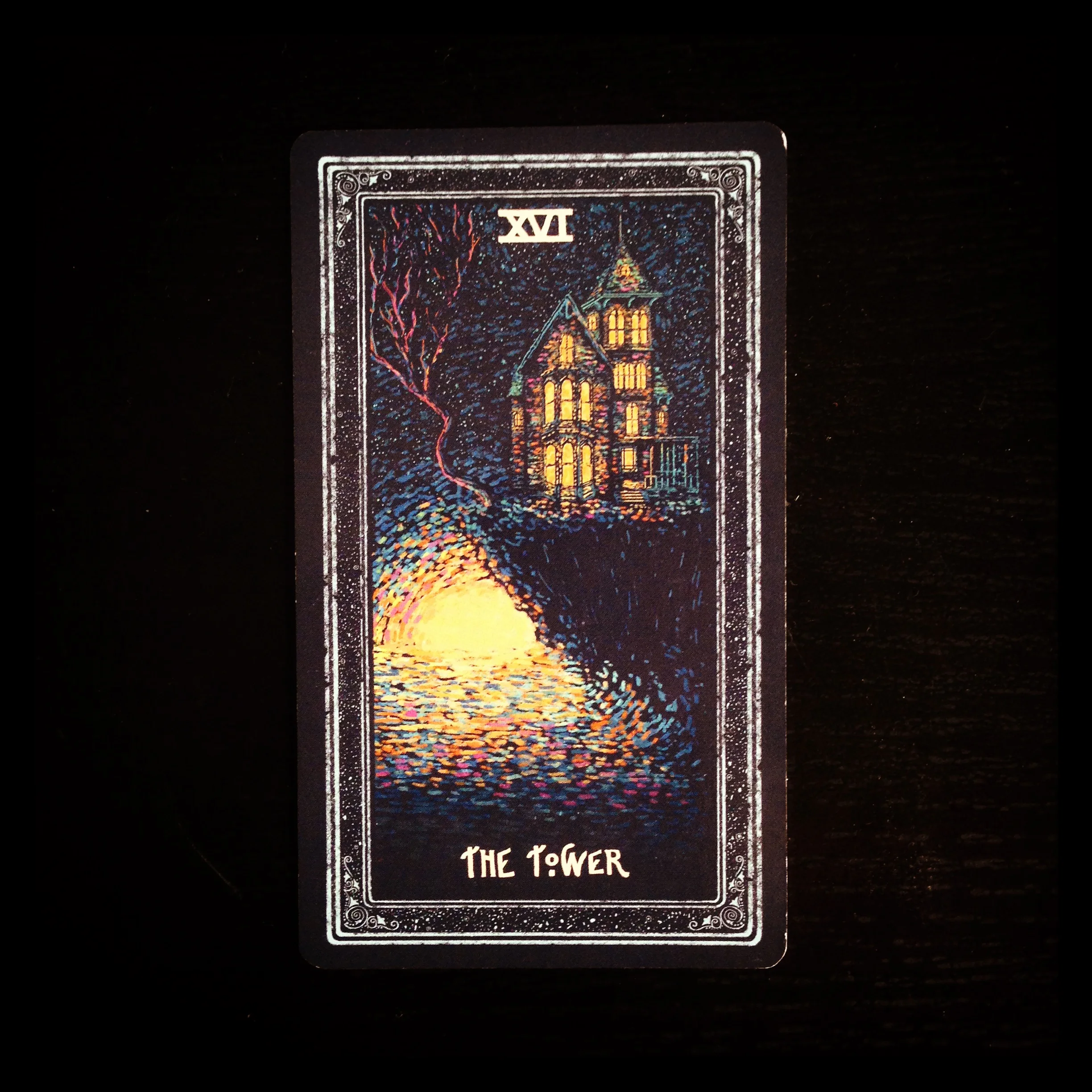 XVI - The Tower, from James R. Eads' Prismavisions Tarot