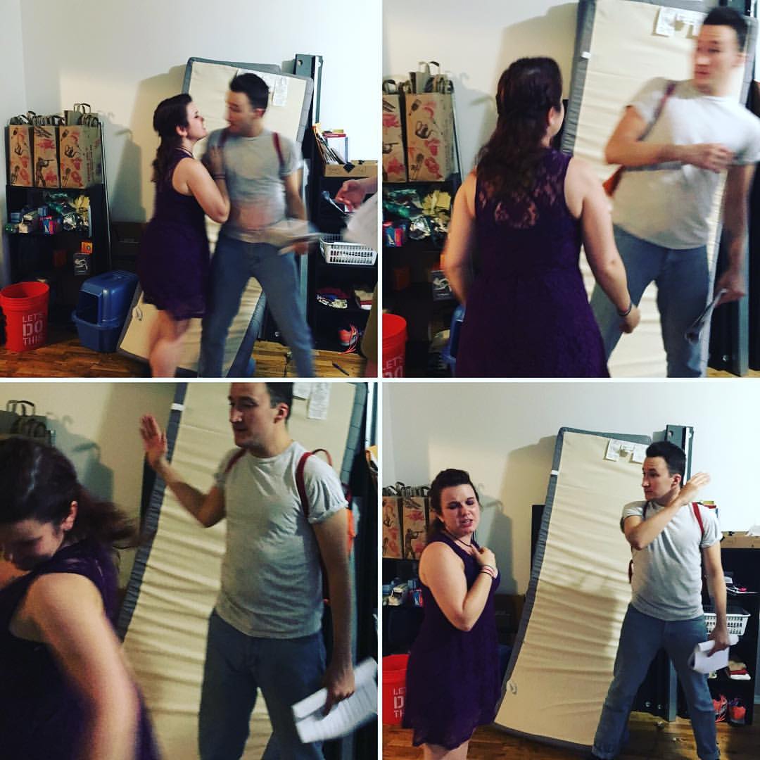 Some candid shots taken by our director as we staged the first slap of the fight.