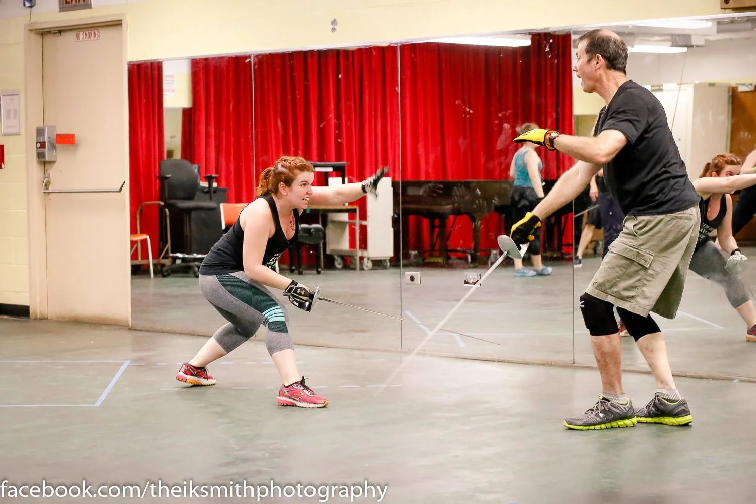 Throwing dirt in Sterling's face in the middle of our single sword fight.