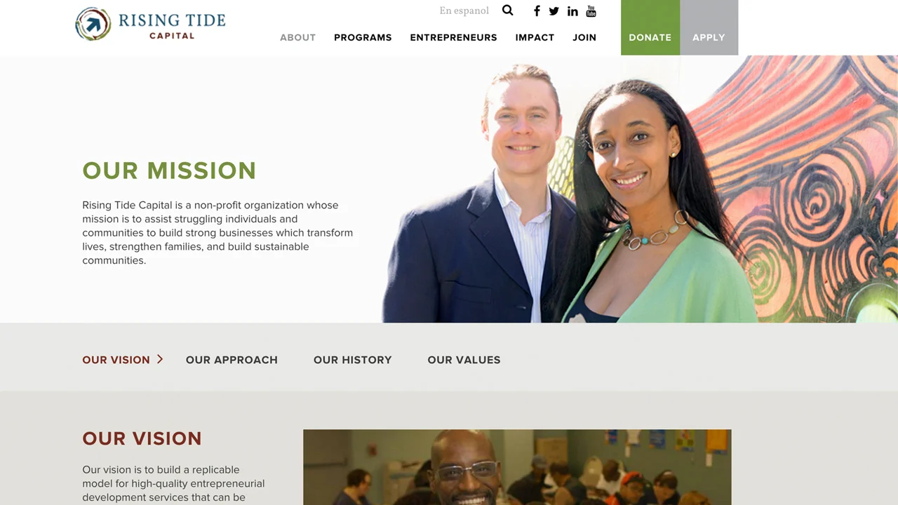 Rising Tide Capital (Jersey City | Hudson County) Programs: Community Business Academy | Business Acceleration Services | Credit to Capital | Start Something Challenge