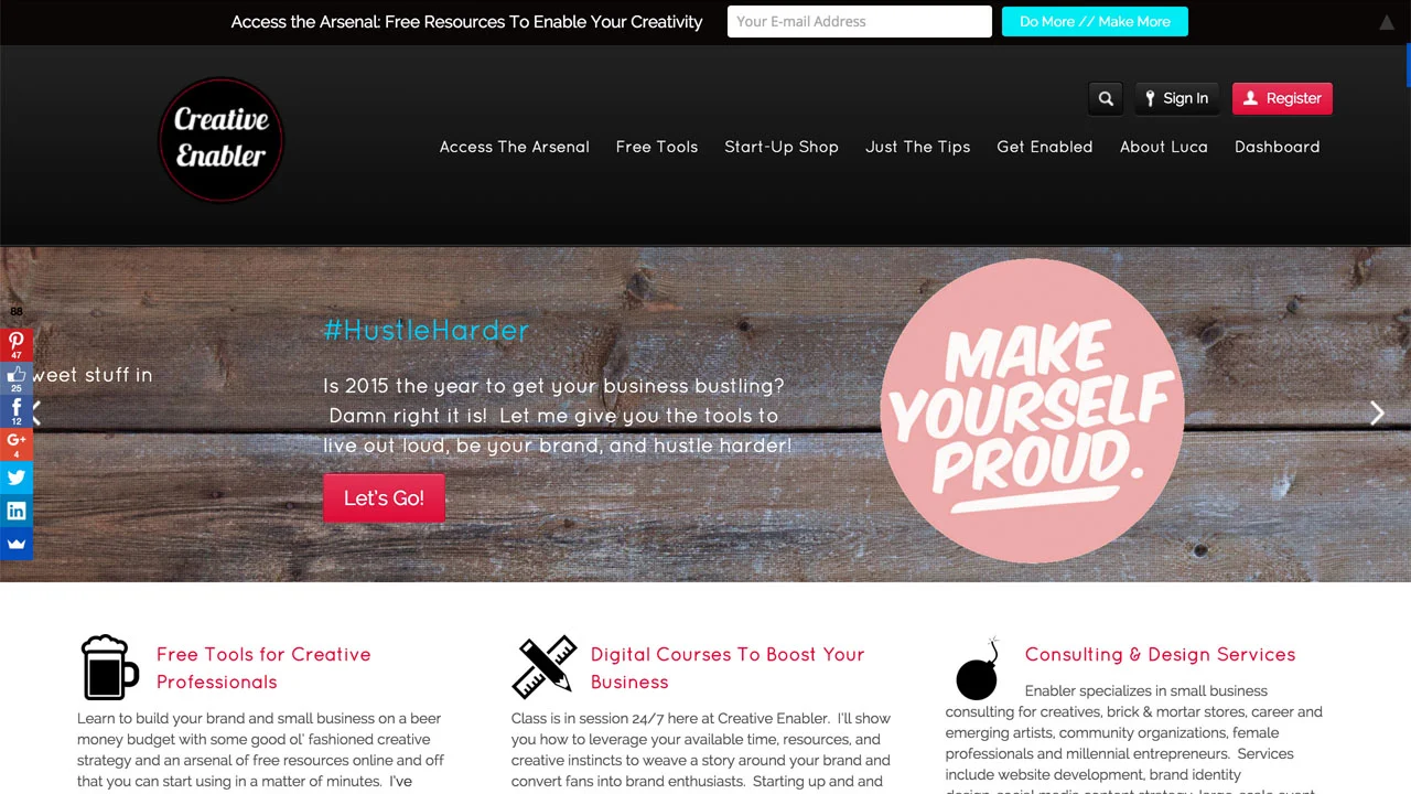 Creative Enabler (Jersey City, Hudson County) WordPress website development, e-mail newsletter services, event promotion & organization, brand identity design, social media content strategy, and more.