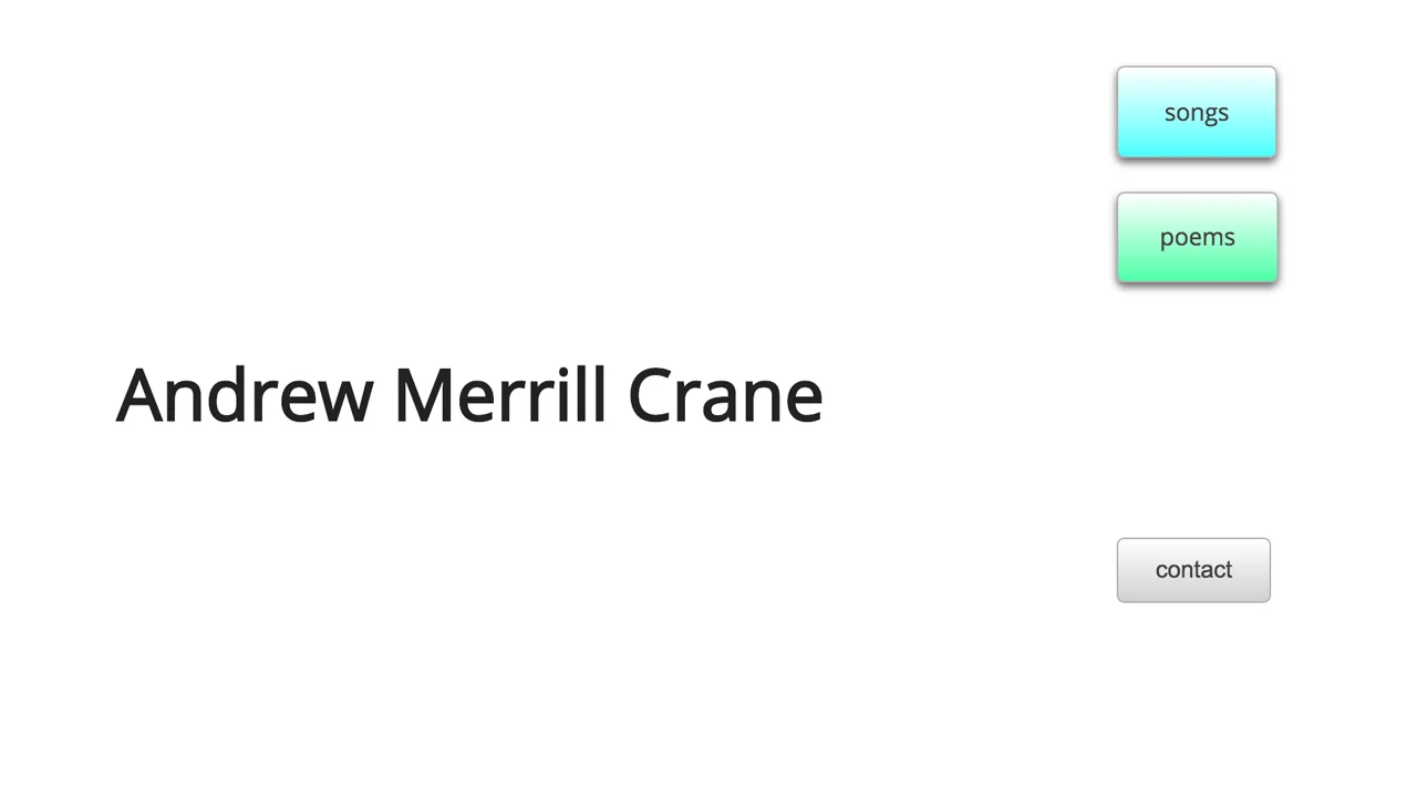 Andrew Merrill Crane (Chatham - Morris County) Poet, singer-songwriter