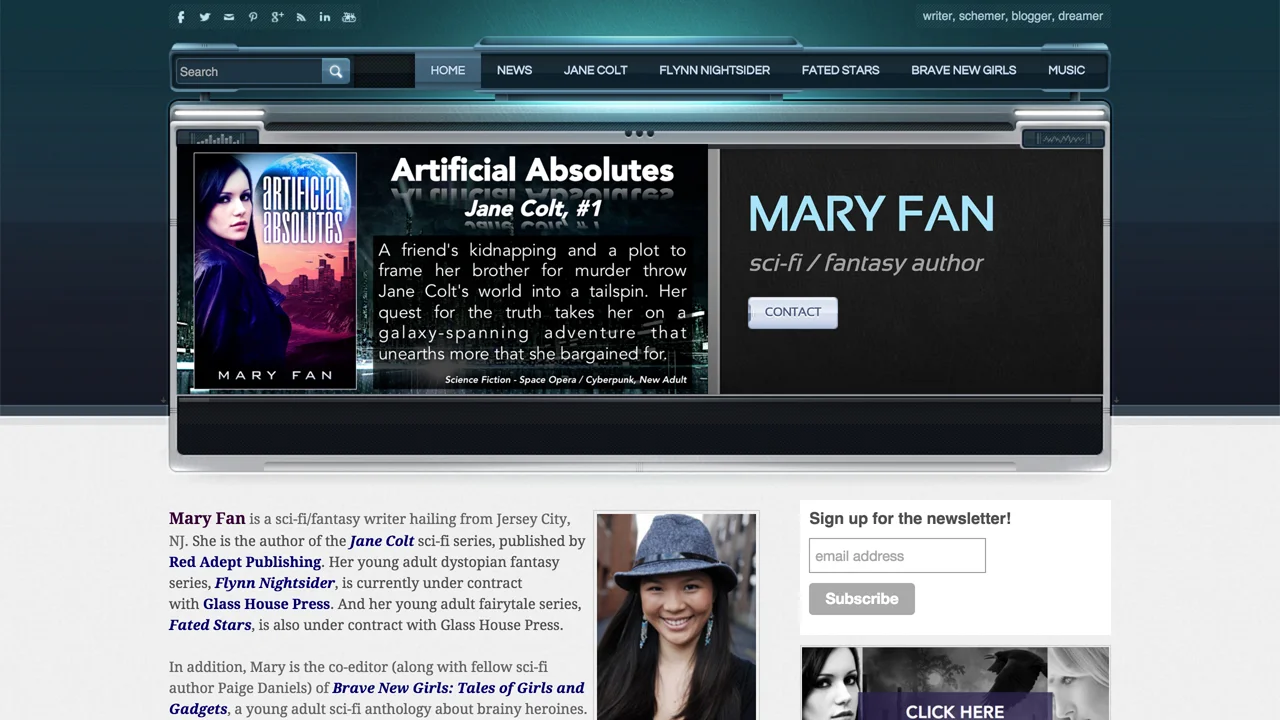 Mary Fan (Jersey City - Hudson County) Sci-fi / fantasy writer 