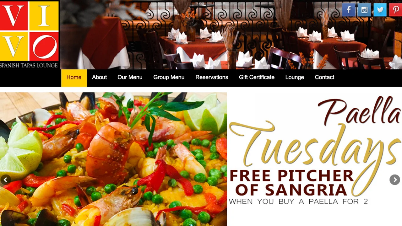 Vivo Lounge (Newark, Essex County) Authentic Spanish Tapas. Soups, salads, paellas, meat and seafood options, Spanish desserts, and more. Vegetarian options. Located at 167 Ferry Street. 