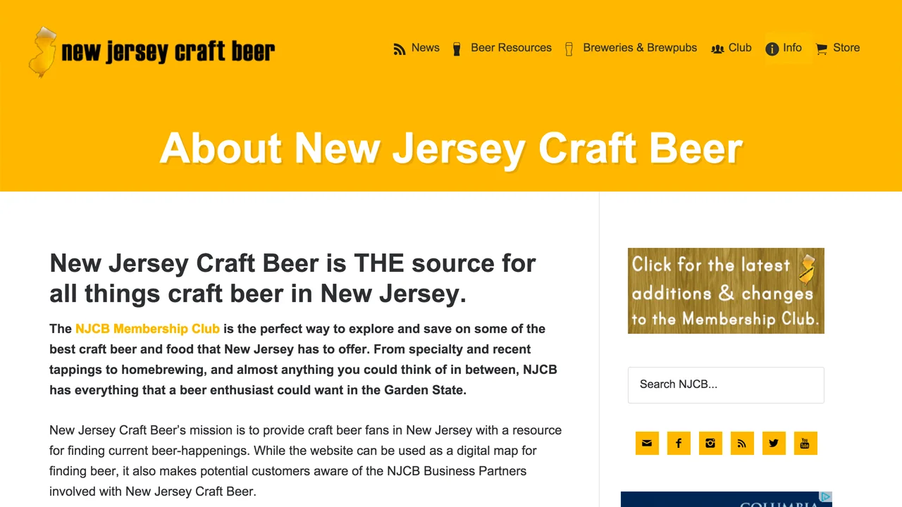 New Jersey Craft Beer (NJCB) (state-wide) Guide to breweries, brewpubs and startups in NJ.