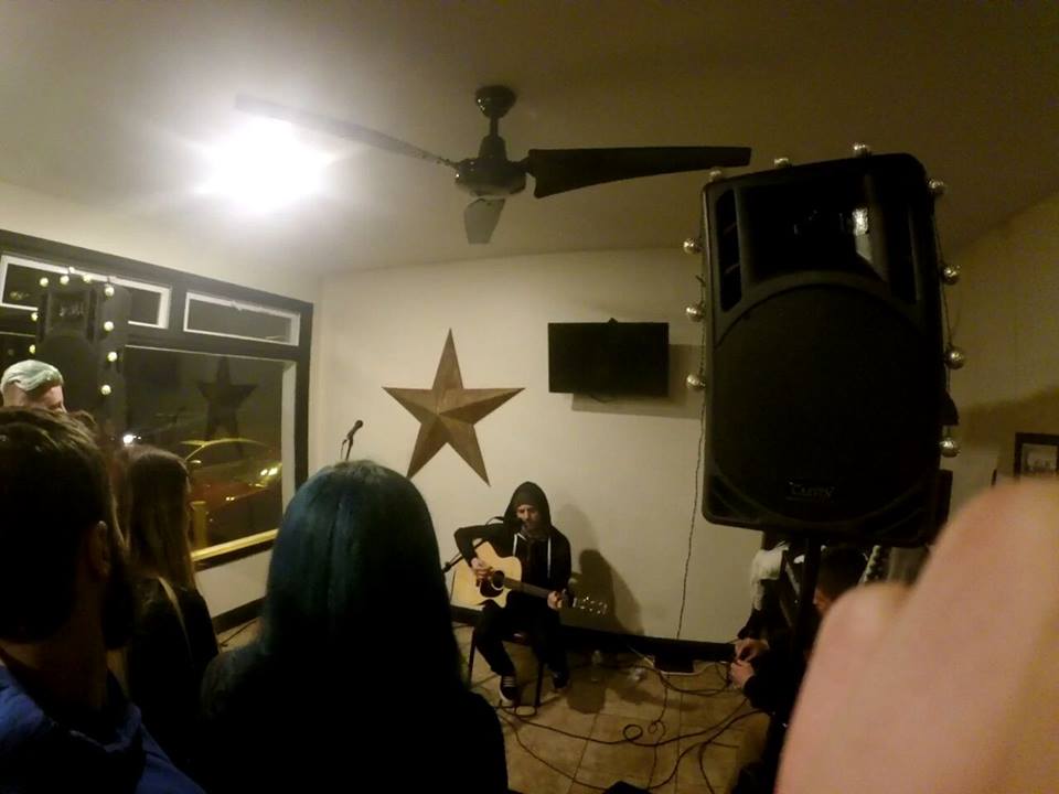 Matt Campione playing Bene G release show at DeStefano's Cafe. Photo by Bene G.