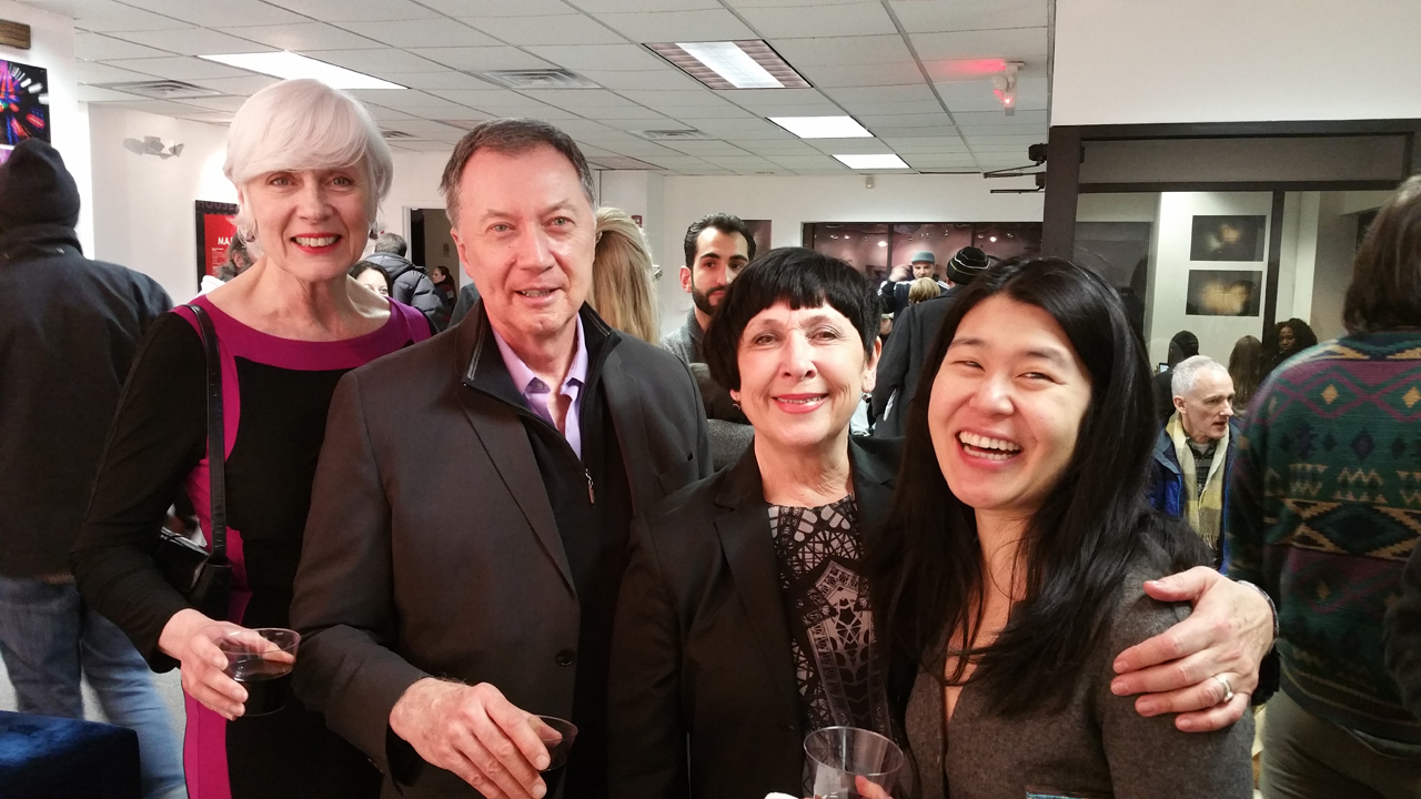 Left to right: Suzanne LaRosa, Bill LaRosa, Jane Steuerwald, Exec. Director, Theresa Loong, Filmmaker. Photo by Lenore Holz. 