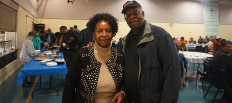 Jazz Vespers Member Lee May with Gregory Burrus at Jazz Vespers Fellowship after Bethany Baptist Church