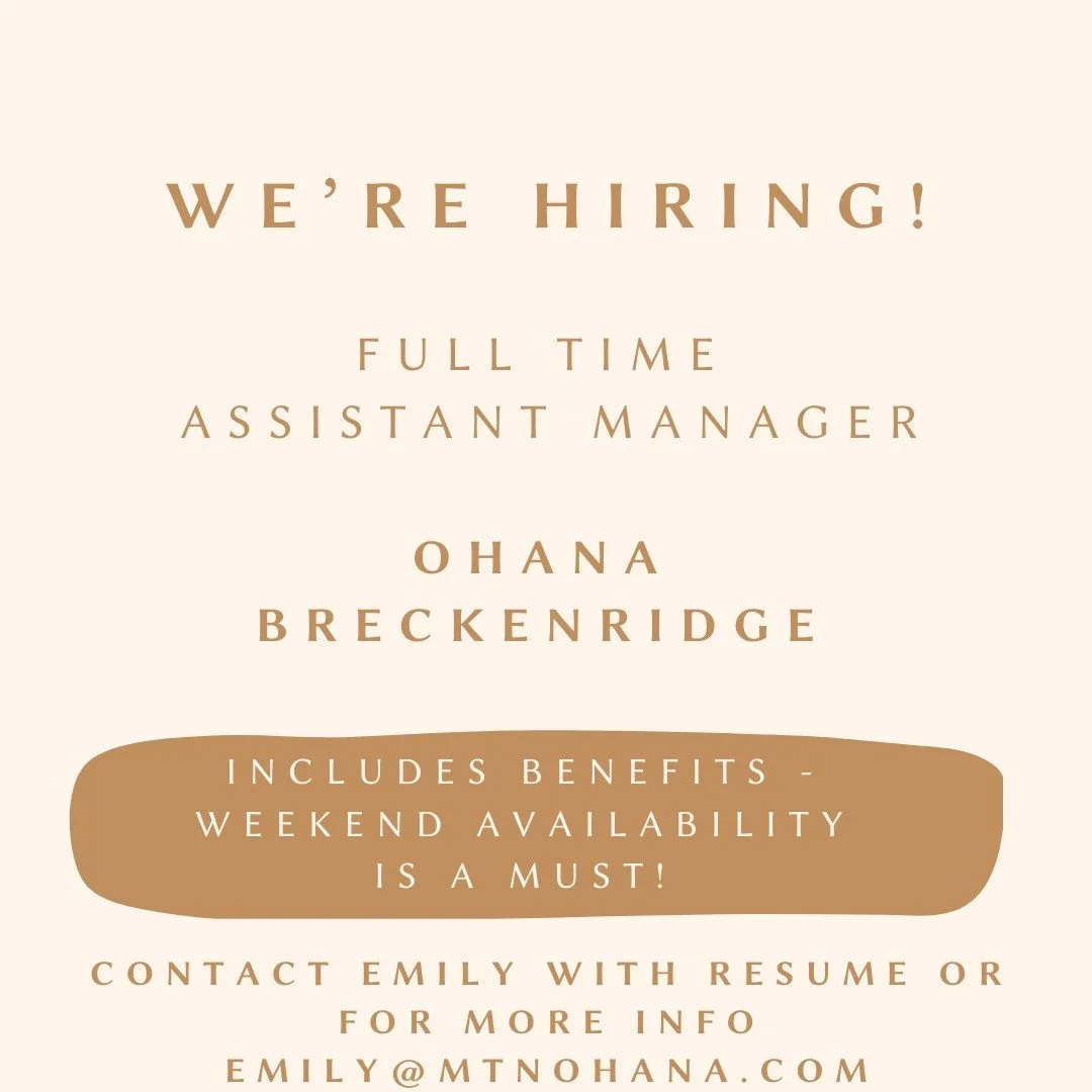 Join our BRECK OHANA! 🏔️⁠
⁠
Looking for a fun, supportive work environment? Excited about local art and small business? Want to feel creative and get involved with the community? ⁠
⁠
We are hiring an ASSISTANT MANAGER! This is a full time position t