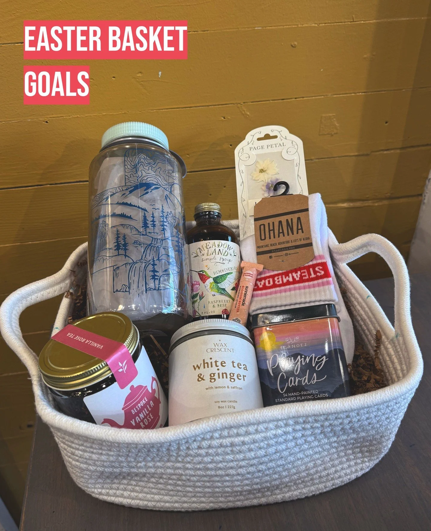 Last call to build a unique &amp; locally sourced Easter basket for the kiddos or loved ones in your life! 🧺🐰 // Build it your way with tea, socks, playing cards, and springtime goods.⁠
-⁠
-⁠
-⁠
 #EasterBasket #OhanaEaster #Easter