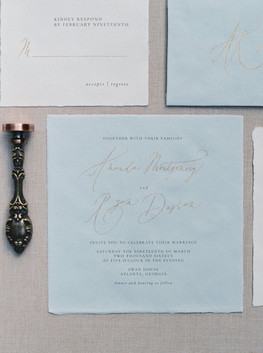 Paper Goods & Calligraphy: Spurlé Gul Studio | Photography: Simply Sarah Photography | Planning & Creative Direction: Elleson Events | Venue: Swan House