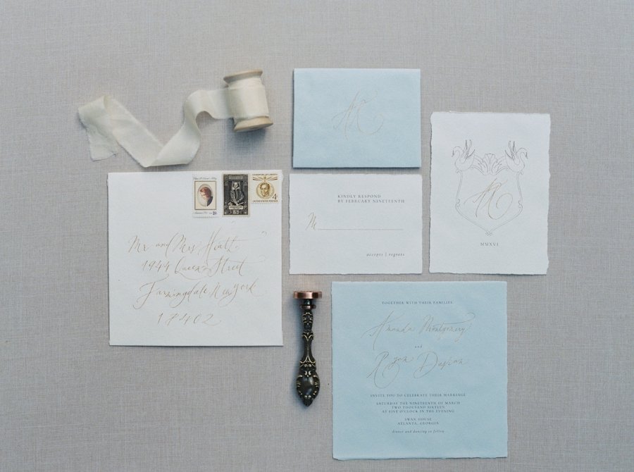 Paper Goods & Calligraphy: Spurlé Gul Studio | Photography: Simply Sarah Photography | Planning & Creative Direction: Elleson Events | Venue: Swan House