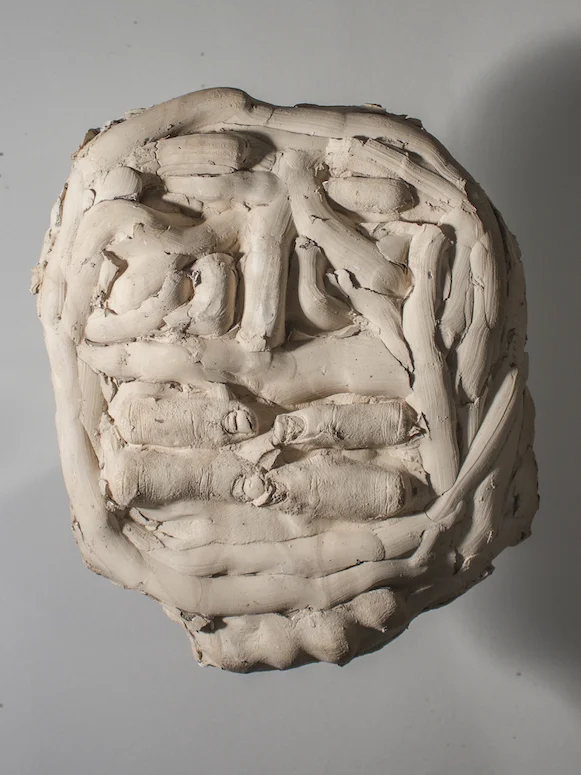 Finger Face Plaster 1, 2016, plaster, 8 x 6 inches