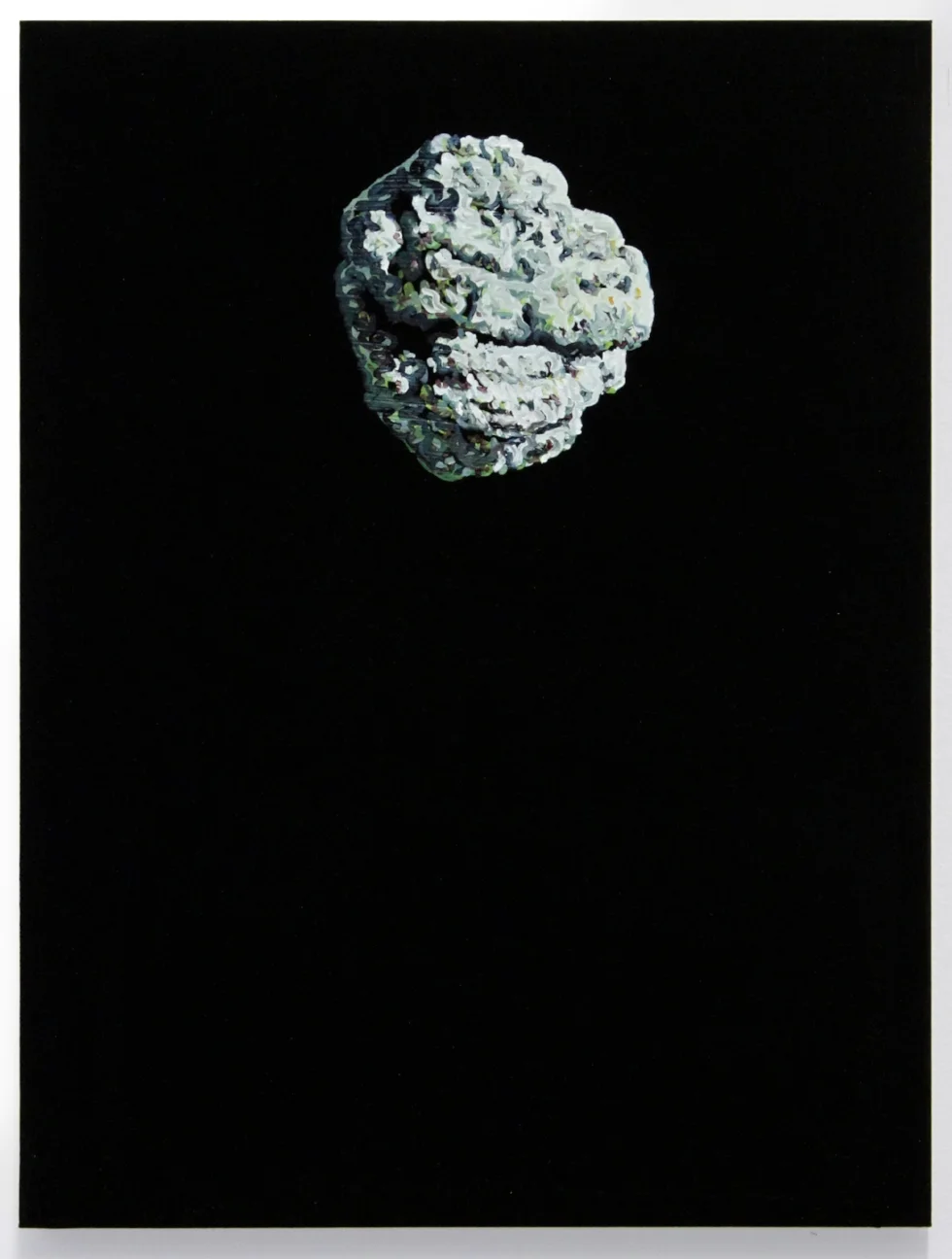 Space is Night, 2016, oil and TV black set paint on panel, 16 x 12 inches