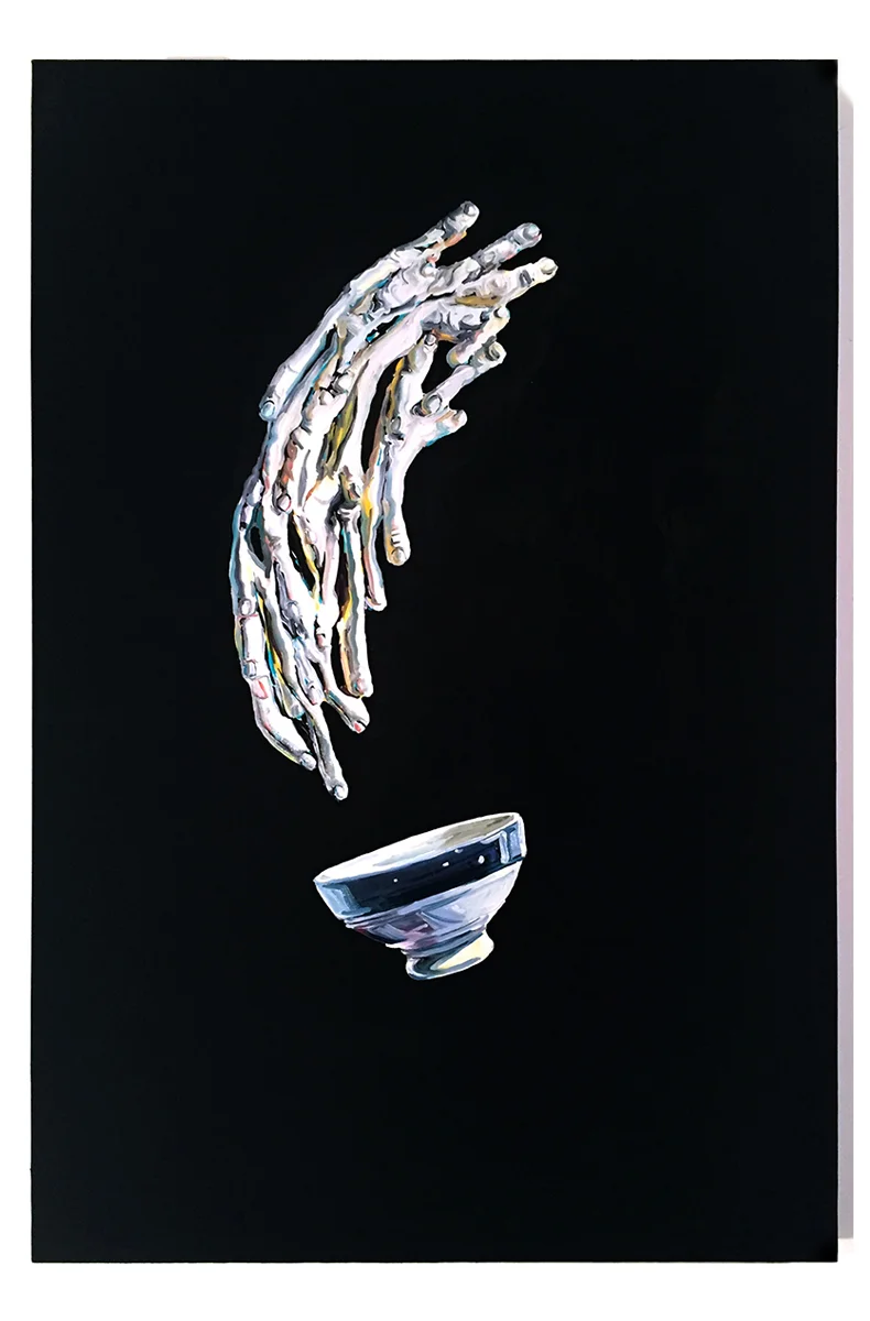 Bowl, 2016, oil and TV black set paint on panel, 36 x 24 inches