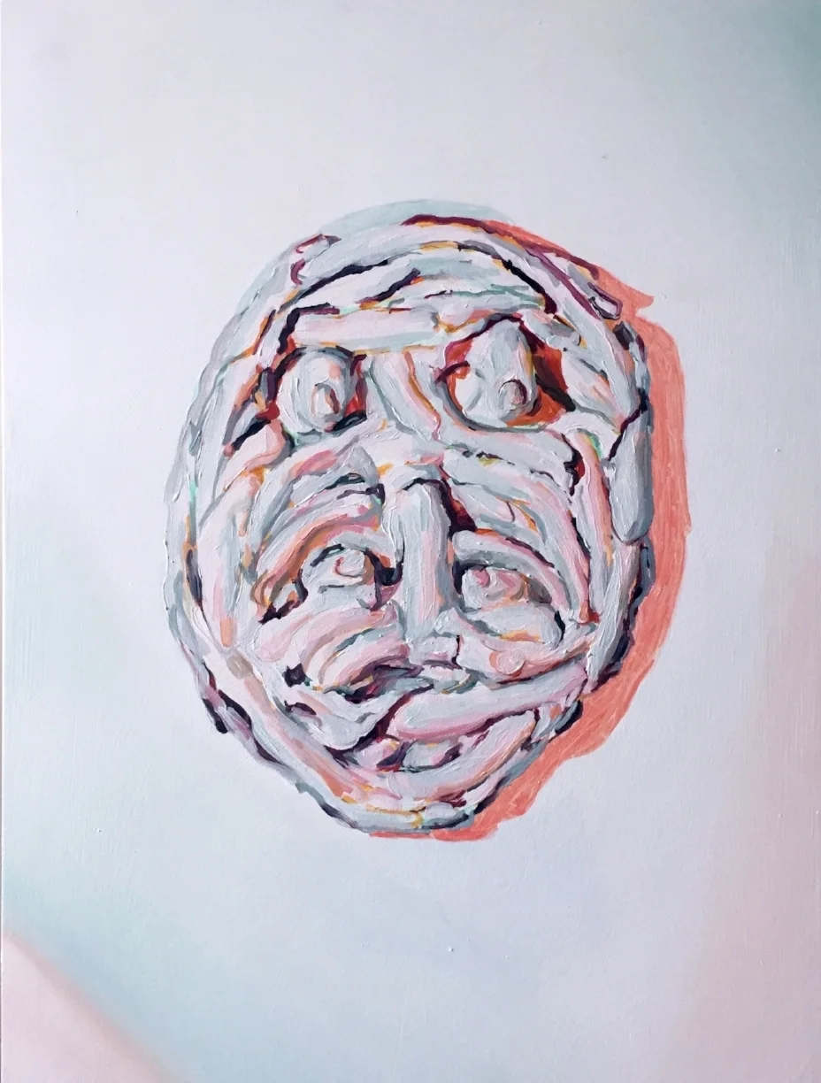 Finger Face Painting 5, 2016, oil on panel, 16x12 inches