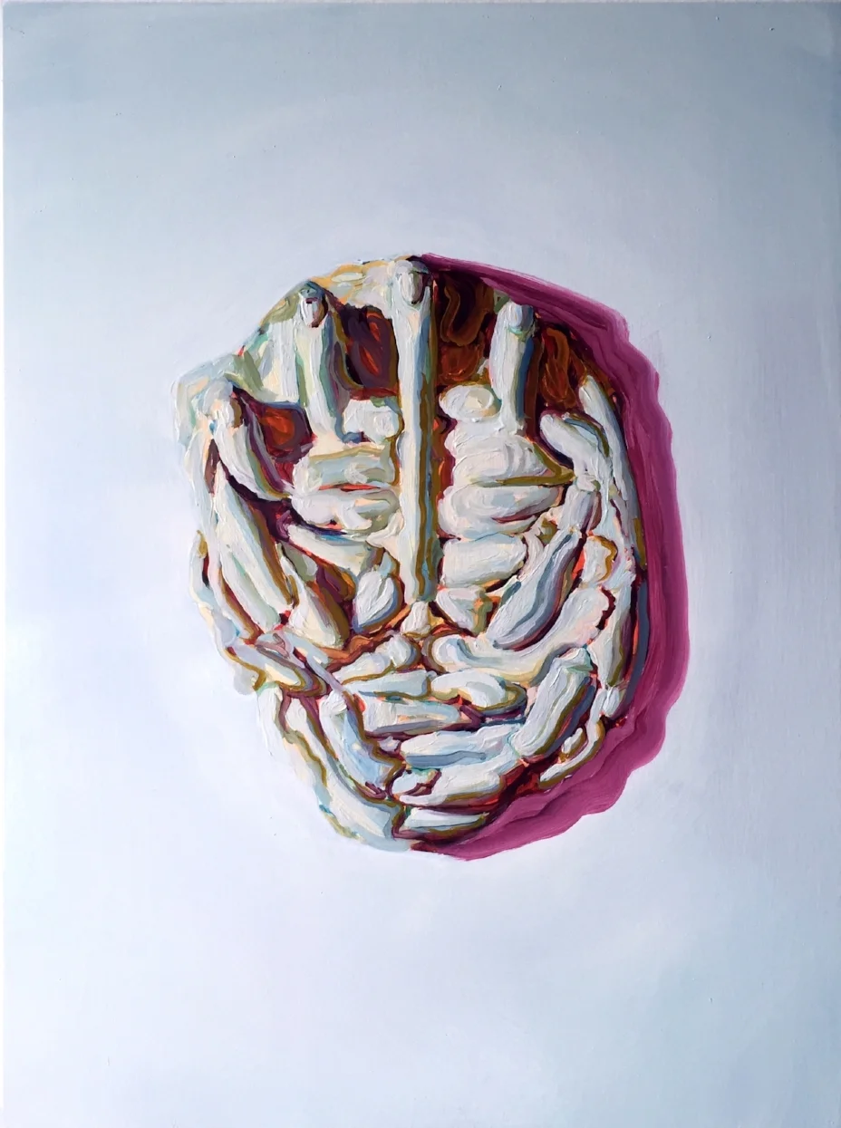 Finger Face Painting 2, 2016, oil on panel, 16x12 inches