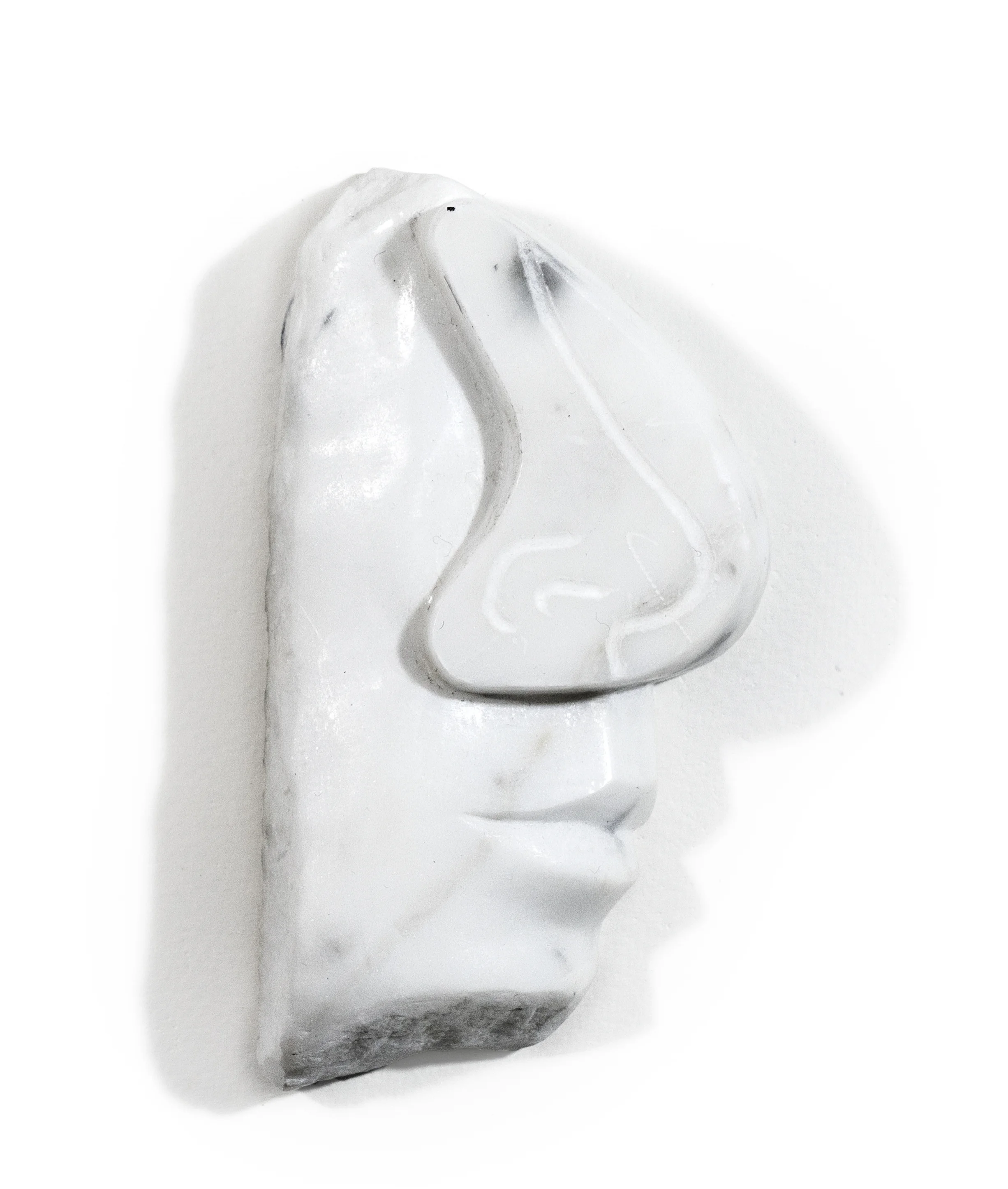 Hard Nosed, 2017, marble, 6 x 4 x 1 1/2 inches
