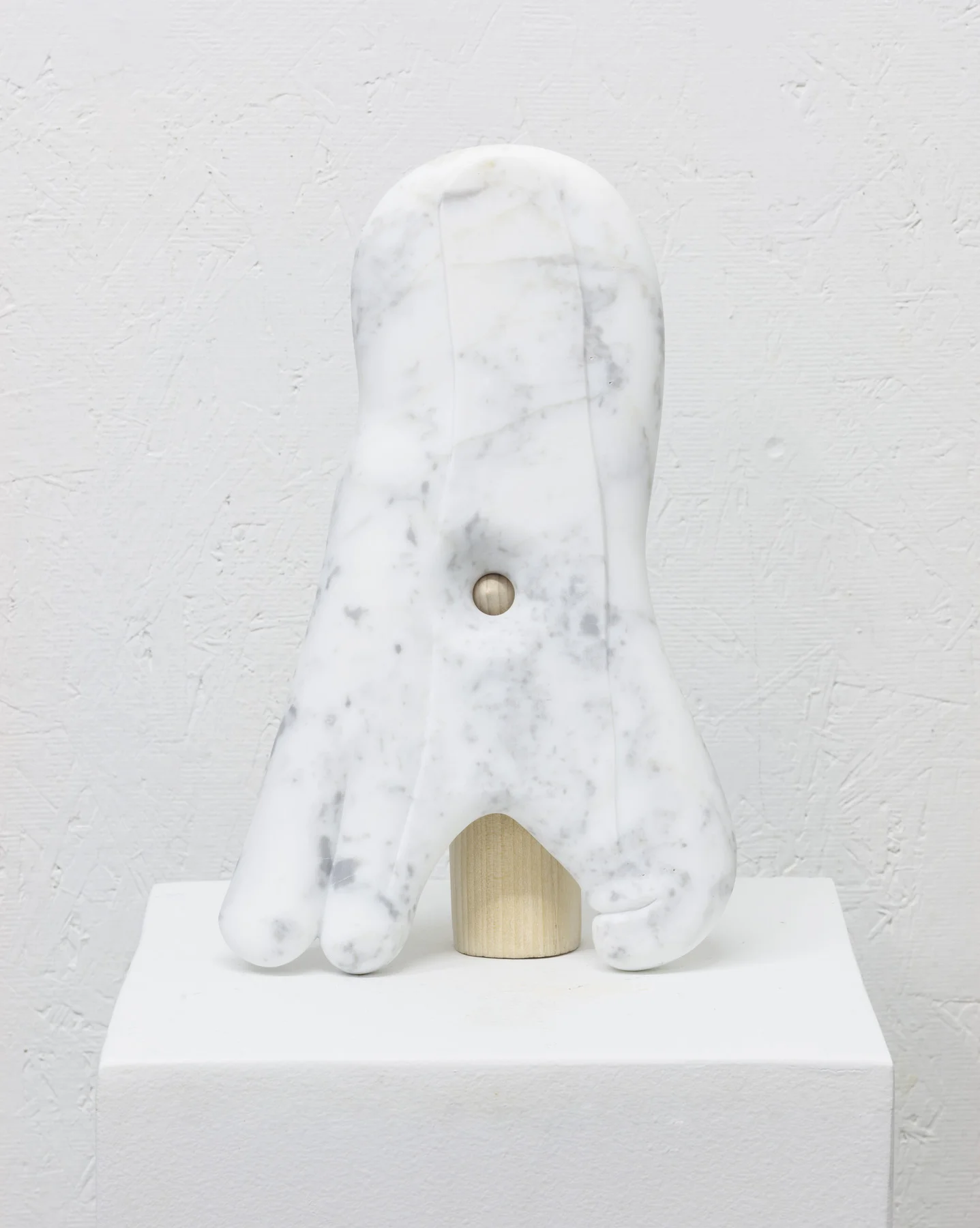 Freestand, 2019. marble and wood, 18 x 6 x 4 ½ inches