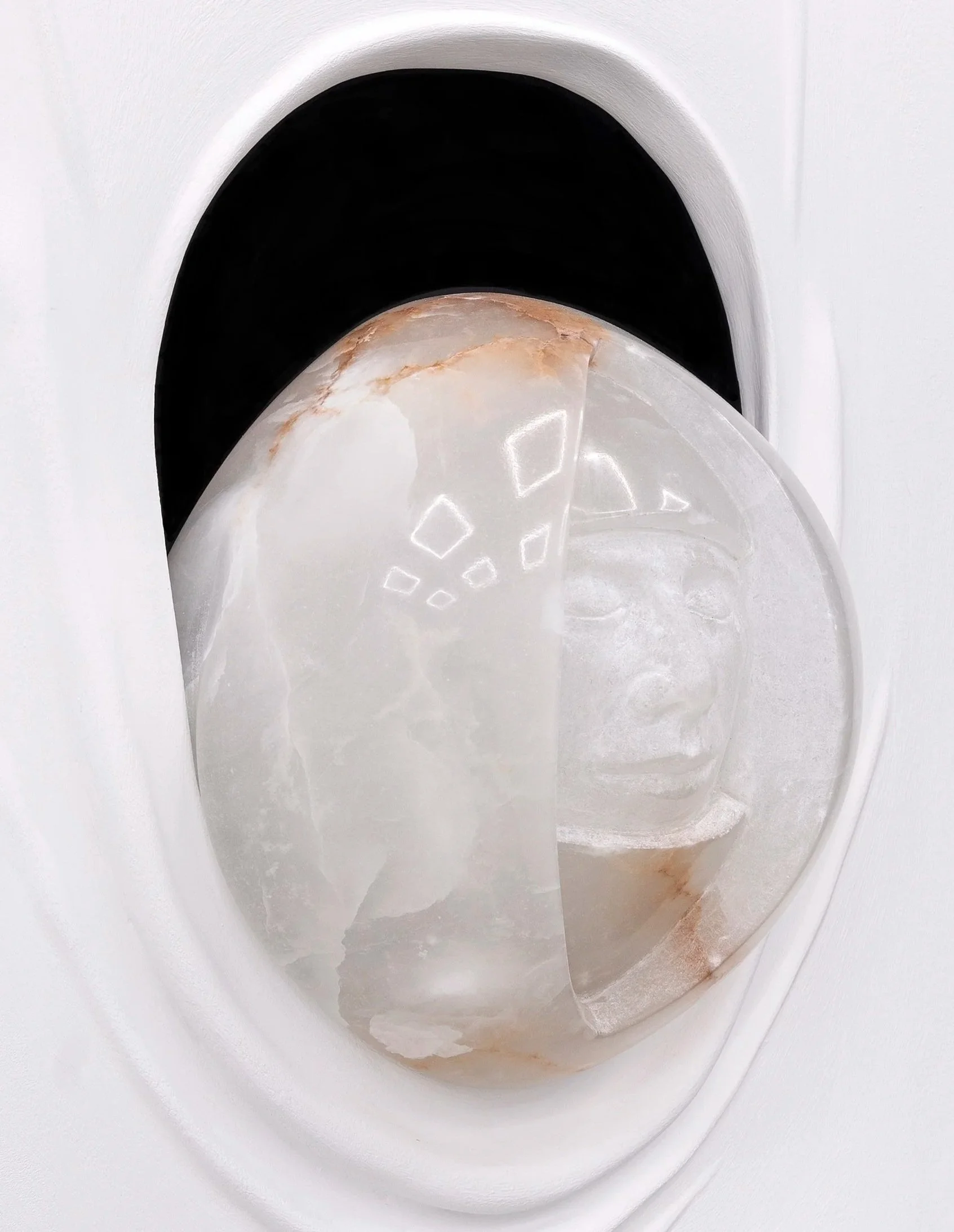 "NO FATE" (detail)
2022,
site specific installation with alabaster and epoxy putty,
24 x 16 x 5 inches