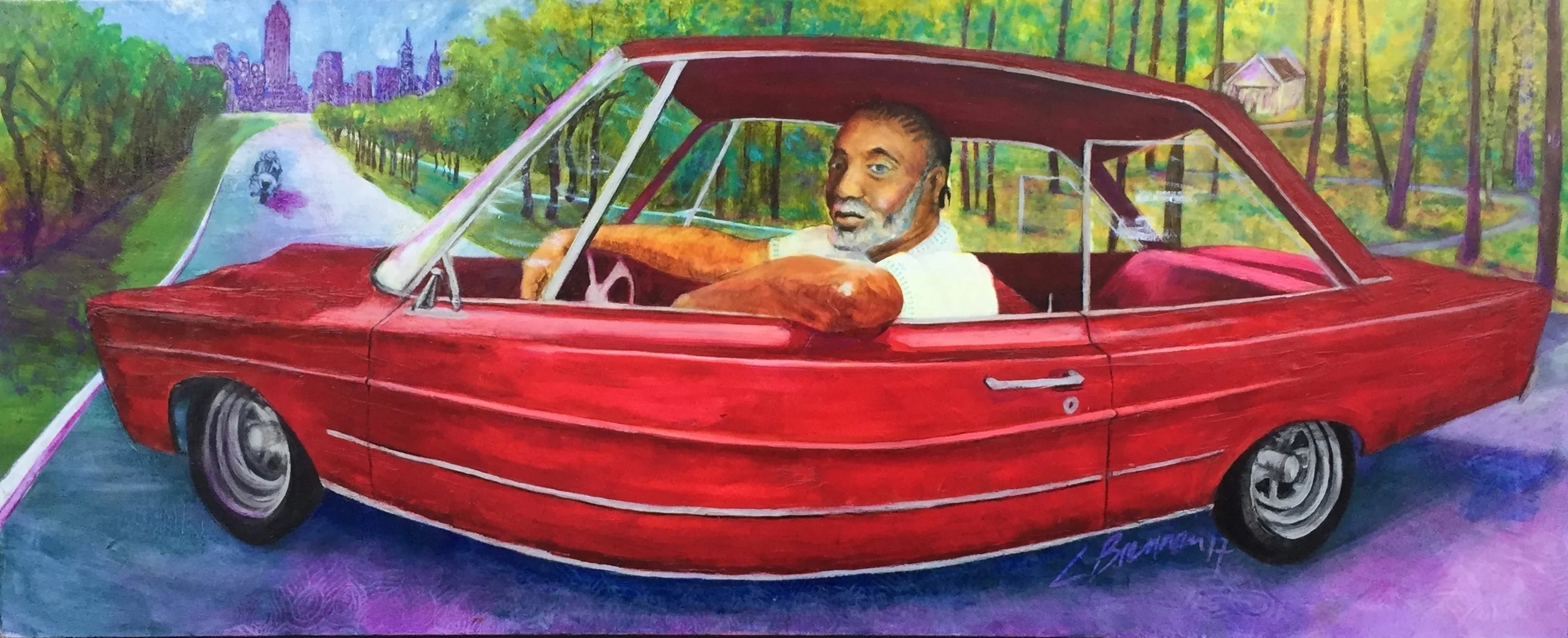 To the city  oil on canvas 30x72.jpg