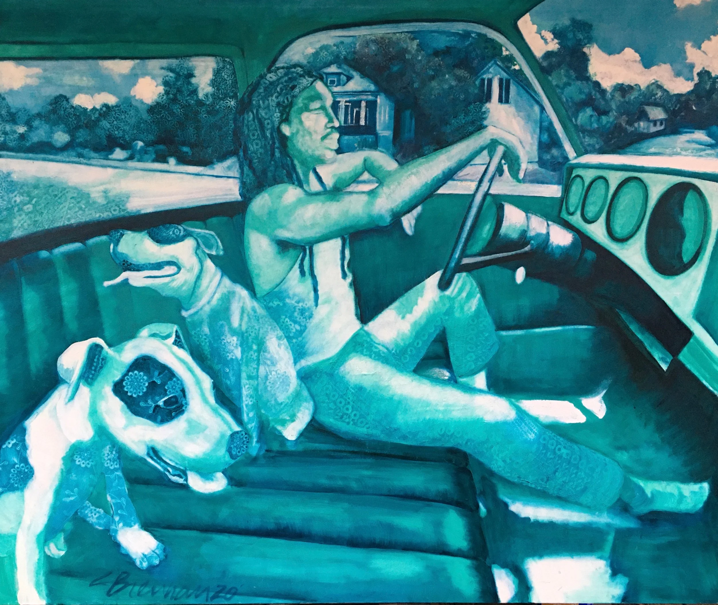   Riding around the ATL       oil on canvas    60”x72” 