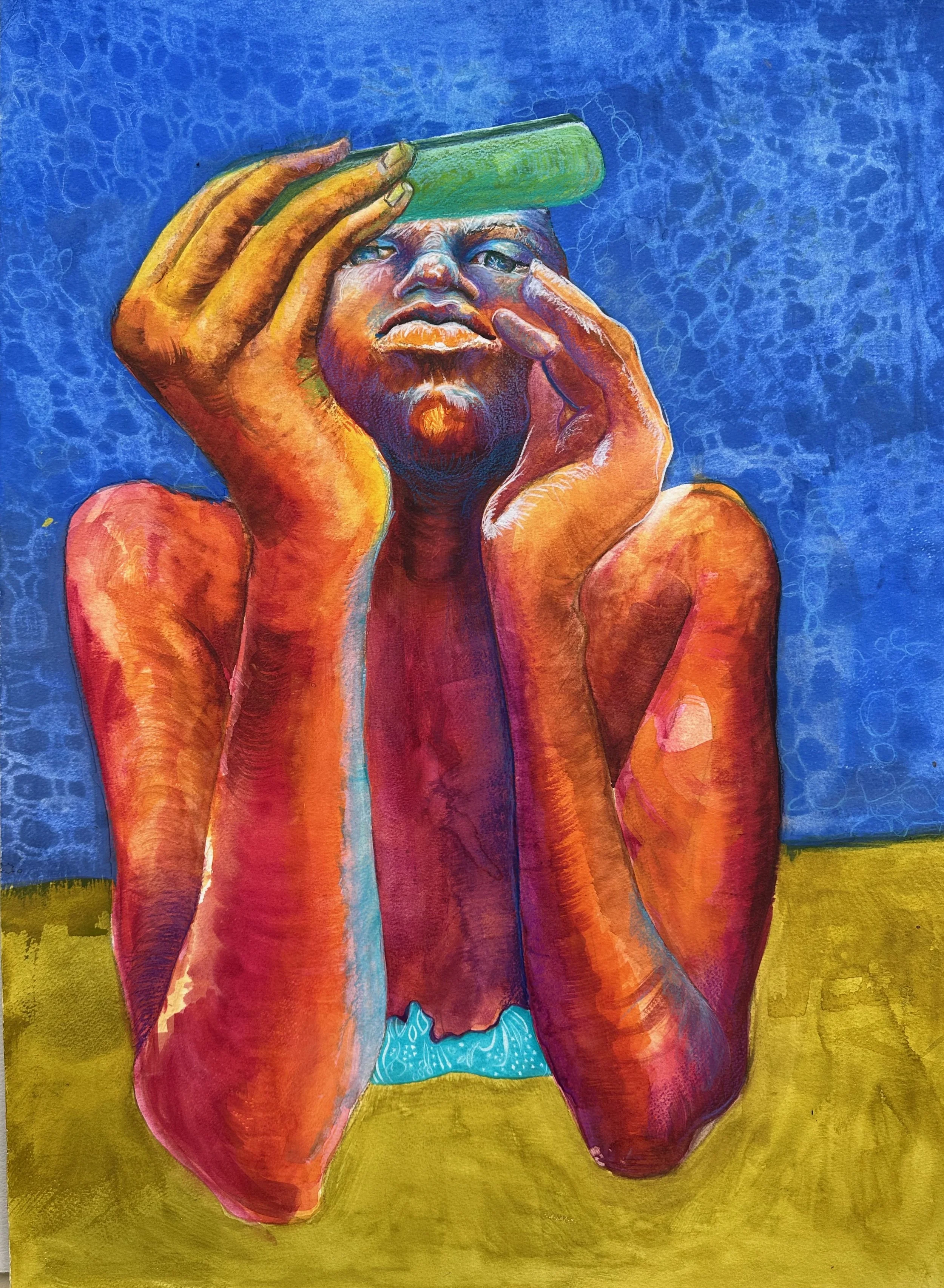  Watercolor   Primpin’    30×22  