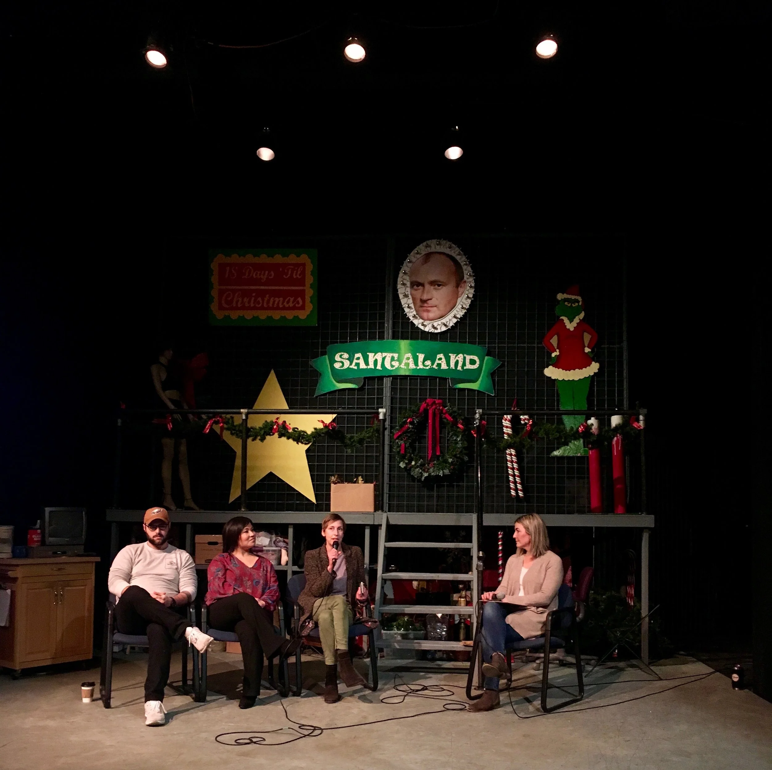 NOTE: set backdrop is part of Theatre B show, "The Santaland Diaries," which runs through Dec. 15