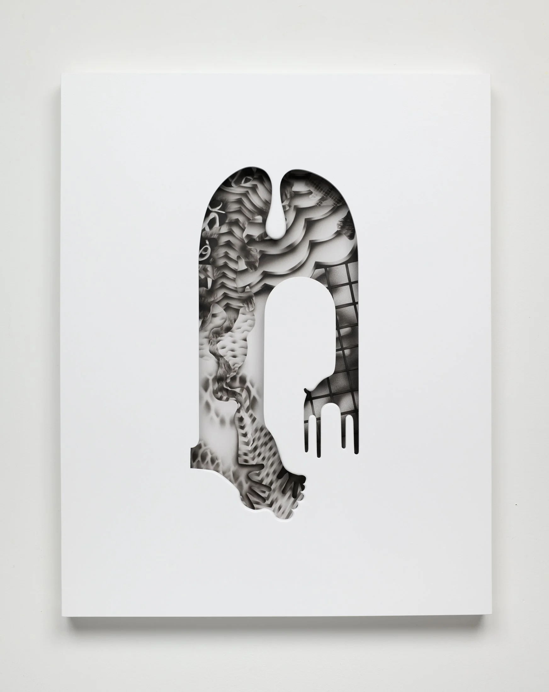  The Garden, 2025  24” x 19” x 1.5”  Acrylic, Wood, Paper, Museum Glass 