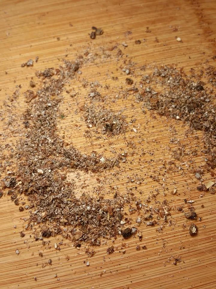 Freshly ground cardamom. 