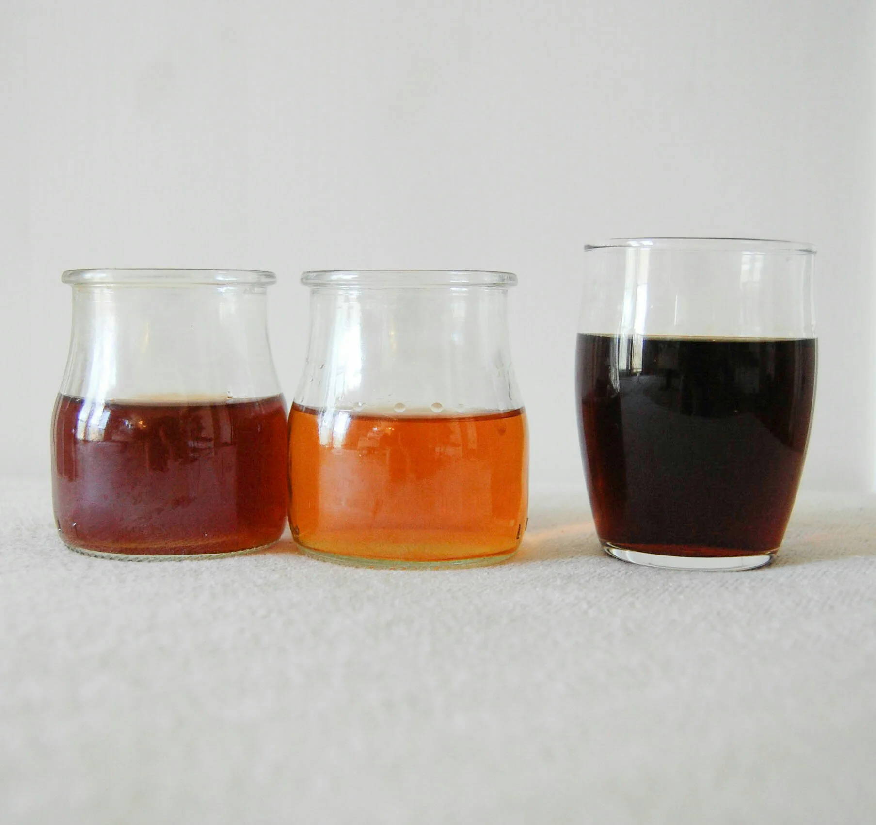 For comparison from left to right: Brewed ceylon, non infused bourbon, Ceylon infused bourbon