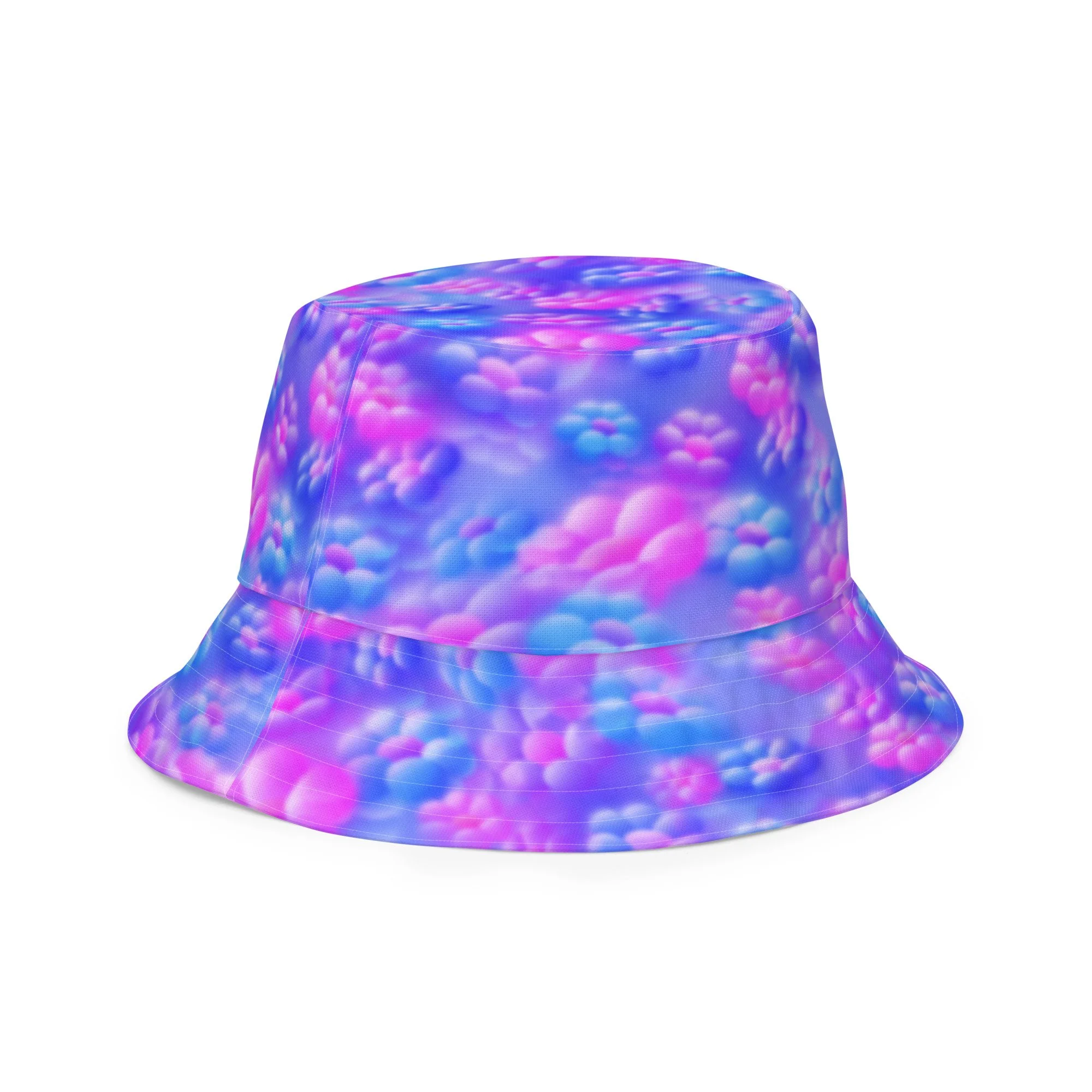 Falling Flowers Pattern on a bucket hat for my personal merch collection, 2022