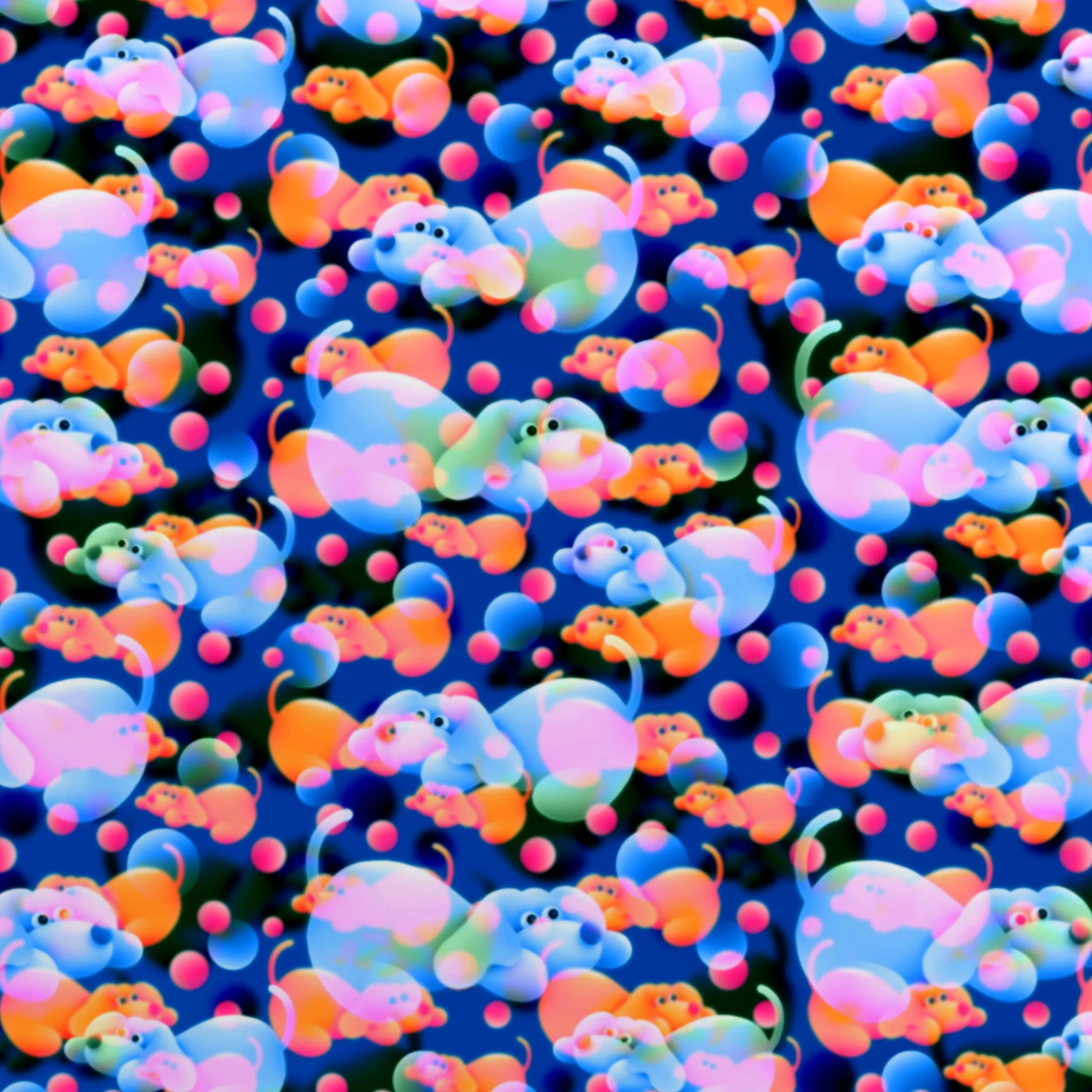 Puppy Play Pattern for my personal merch collection, 2023