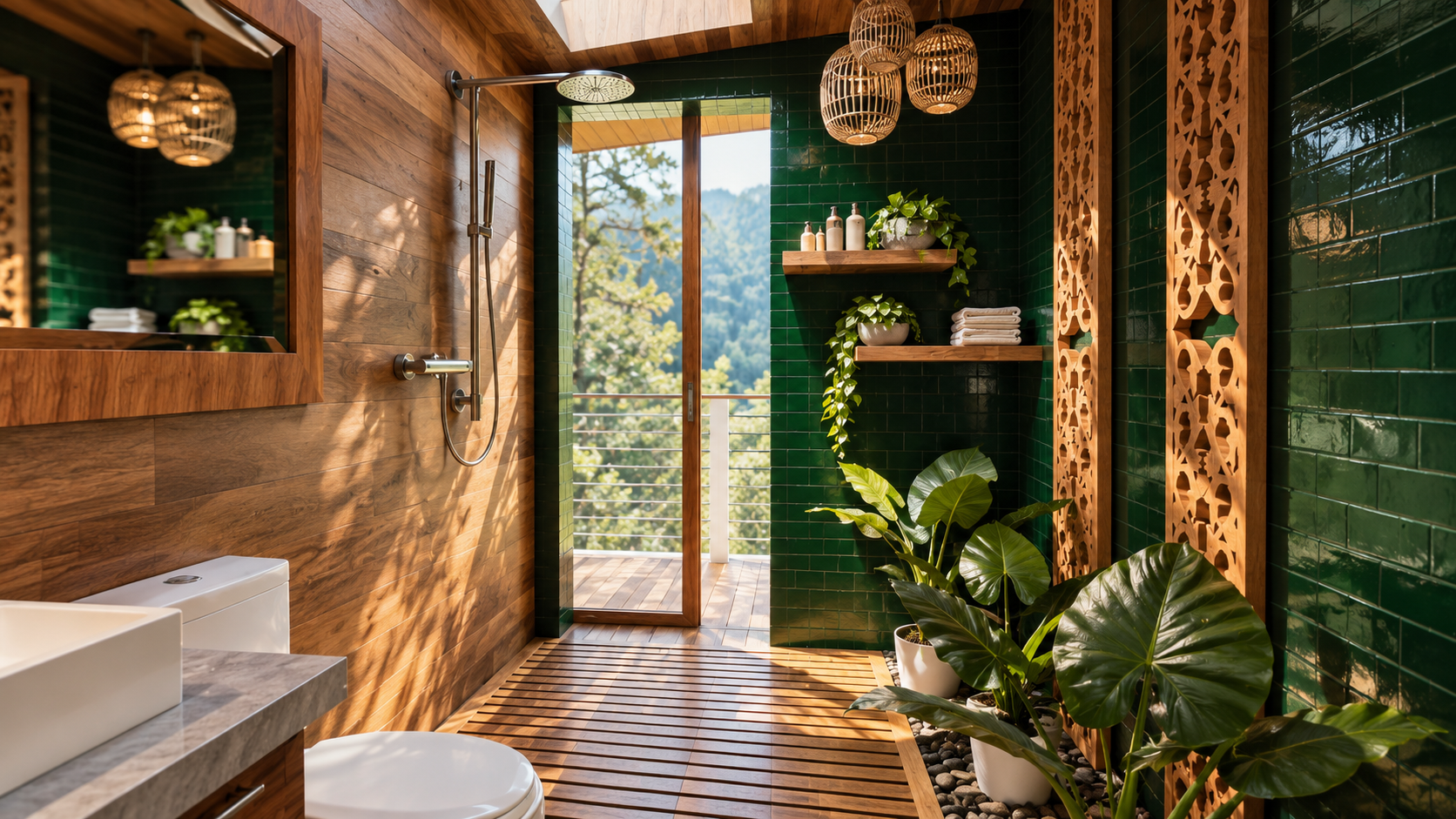 Tropical Green Tile Spa Bathroom.png