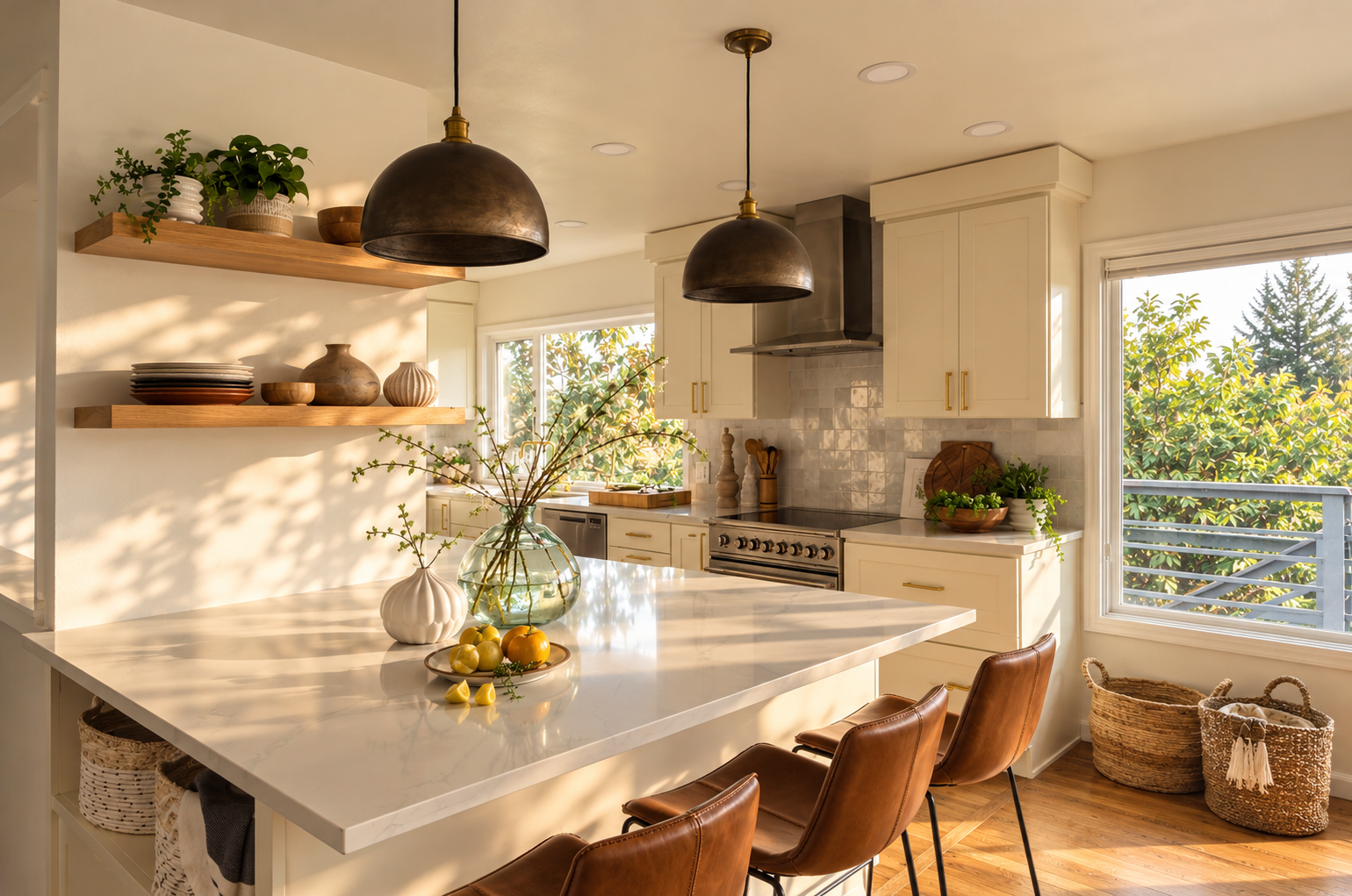 Sunlit Modern Kitchen with Spring Branches.png