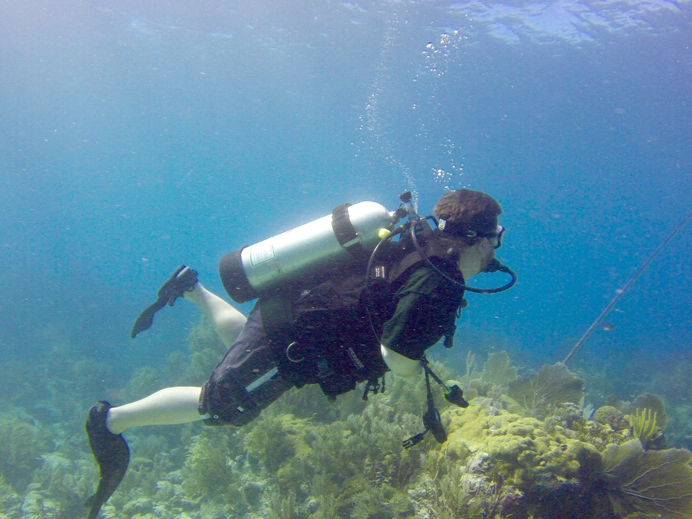 Diving Molasses Reef with my son Scott