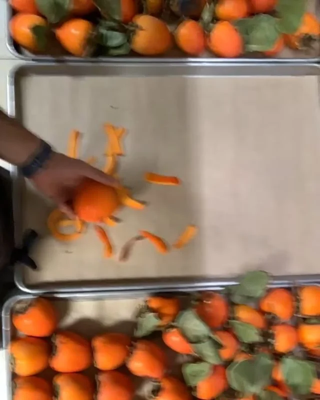 We celebrate the holiday season by highlighting the amazing produce during this time of the year. Mahalo nui loa @feed for supplying some amazing Hatchia persimmons (branch and all)
Everyday for the next 5-7 weeks, we will hand massage these persimmo