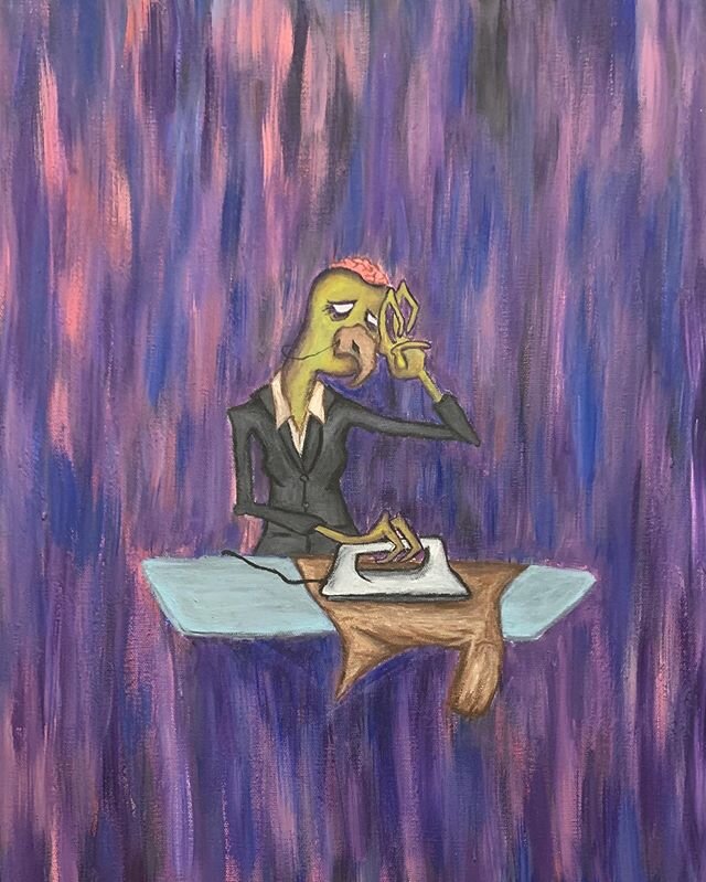 &ldquo;The American Dream&rdquo; series was created back in 2010. I painted these weird alien creatures that represented the average American household. The creatures all wear masks over their mouths to hide their true emotions and prevent them from 