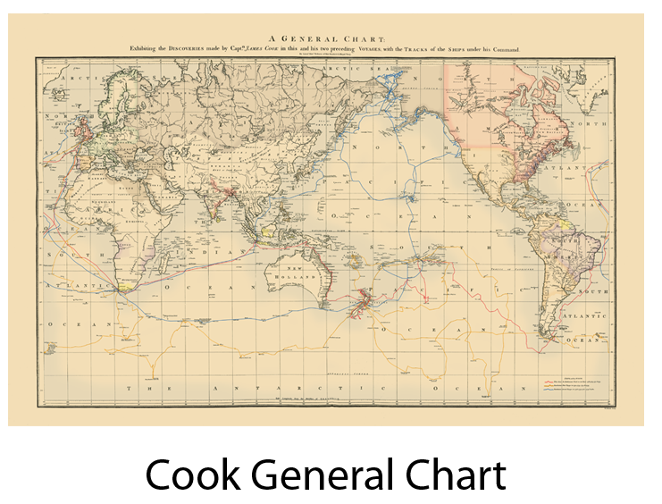1784: COOK'S GENERAL CHART OF THE PACIFIC BY CAPTAIN JAMES COOK