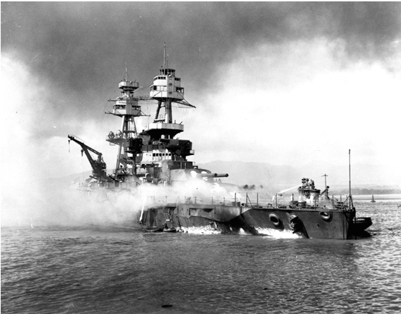 USS NEVADA BREACHED