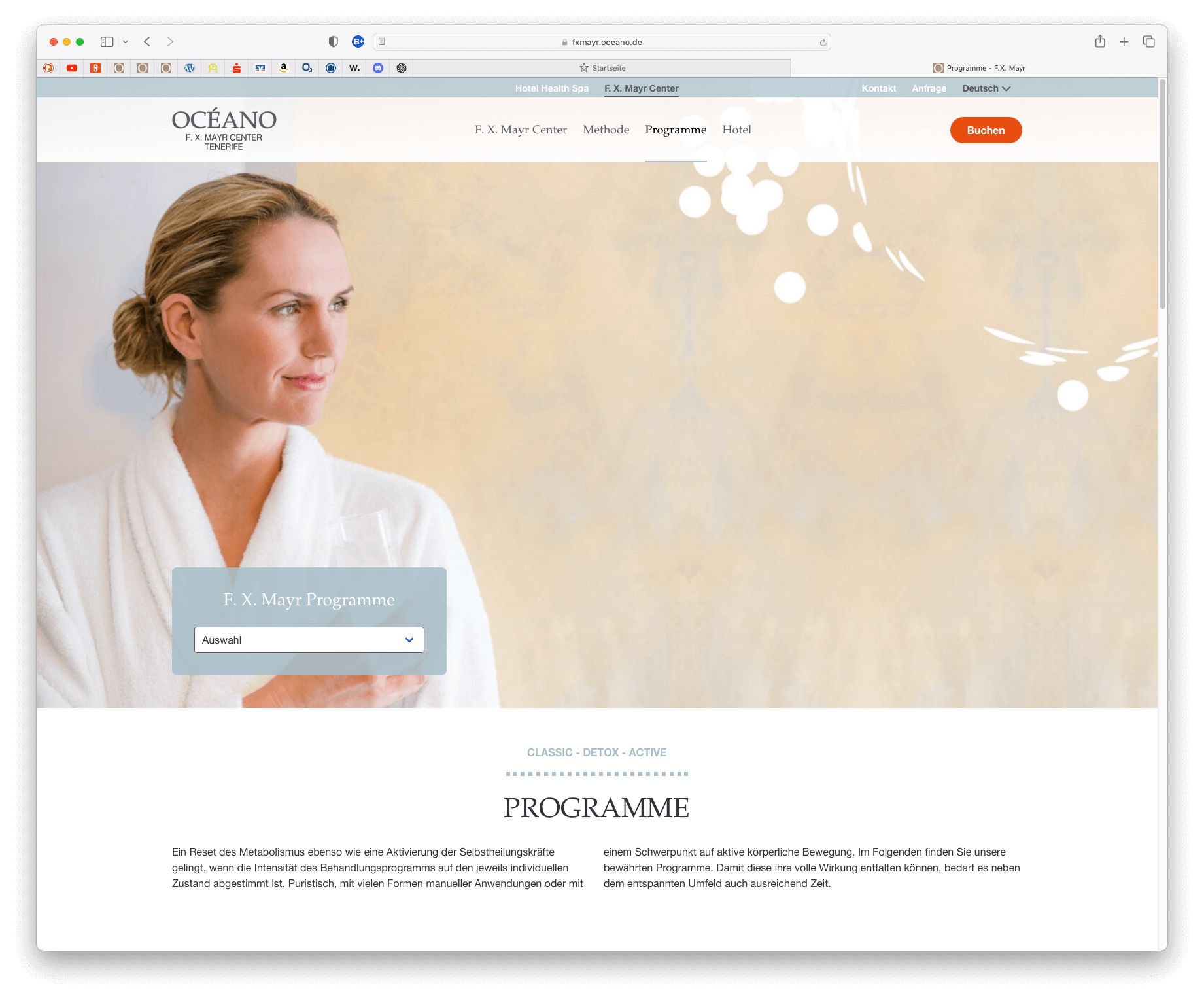 OCÉANO Health Spa Hotel · Website Relaunch 2023 · F. X. Mayr Programme (Copy)