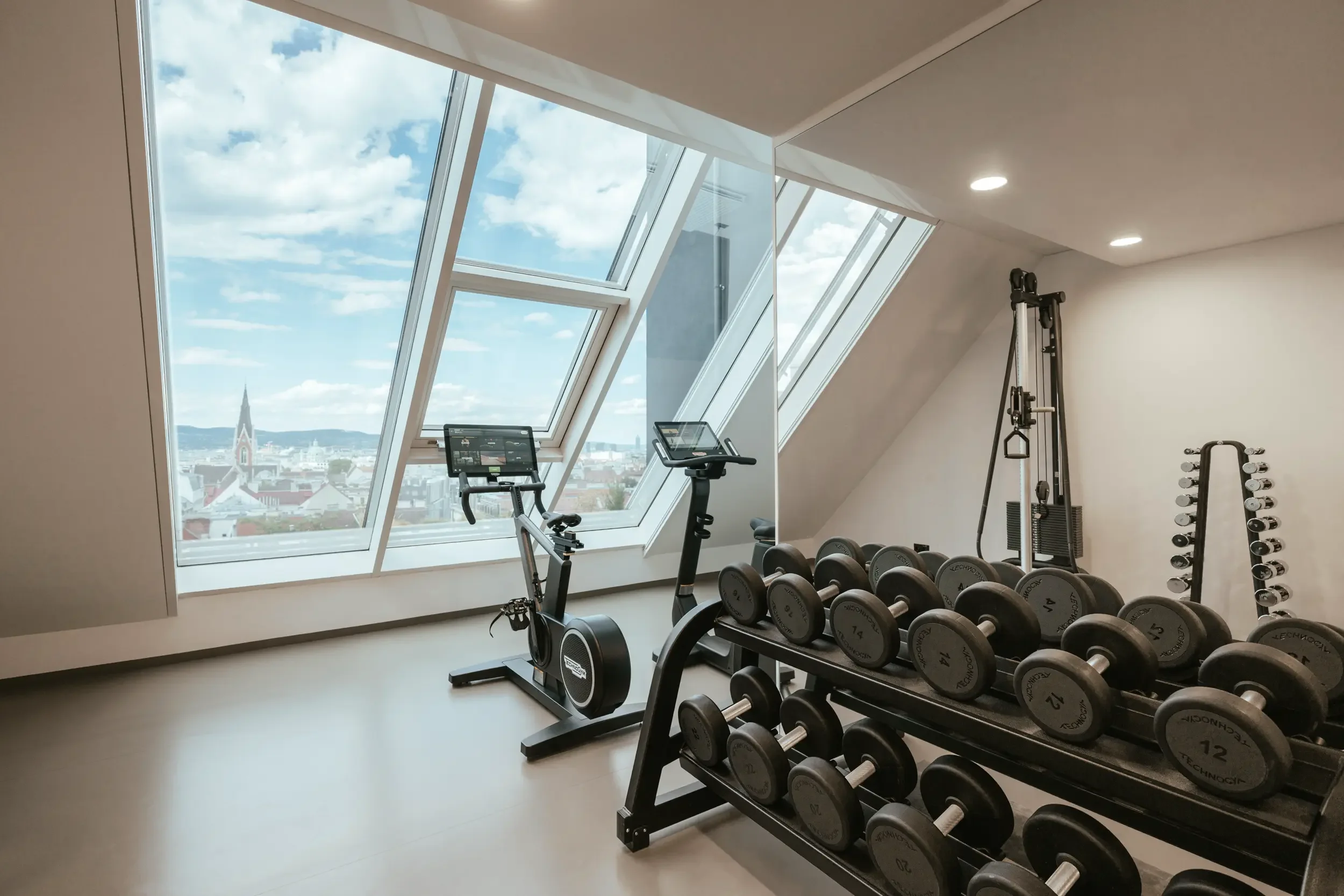 Gym mit Stadtblick im Mooons Vienna