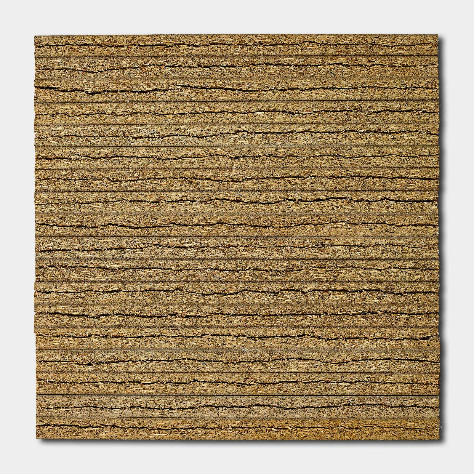  MAJOR CRACK MOVES IN RAW 50 x 50 cm — 2022 gespaltene rohe Spanplattenkanten 