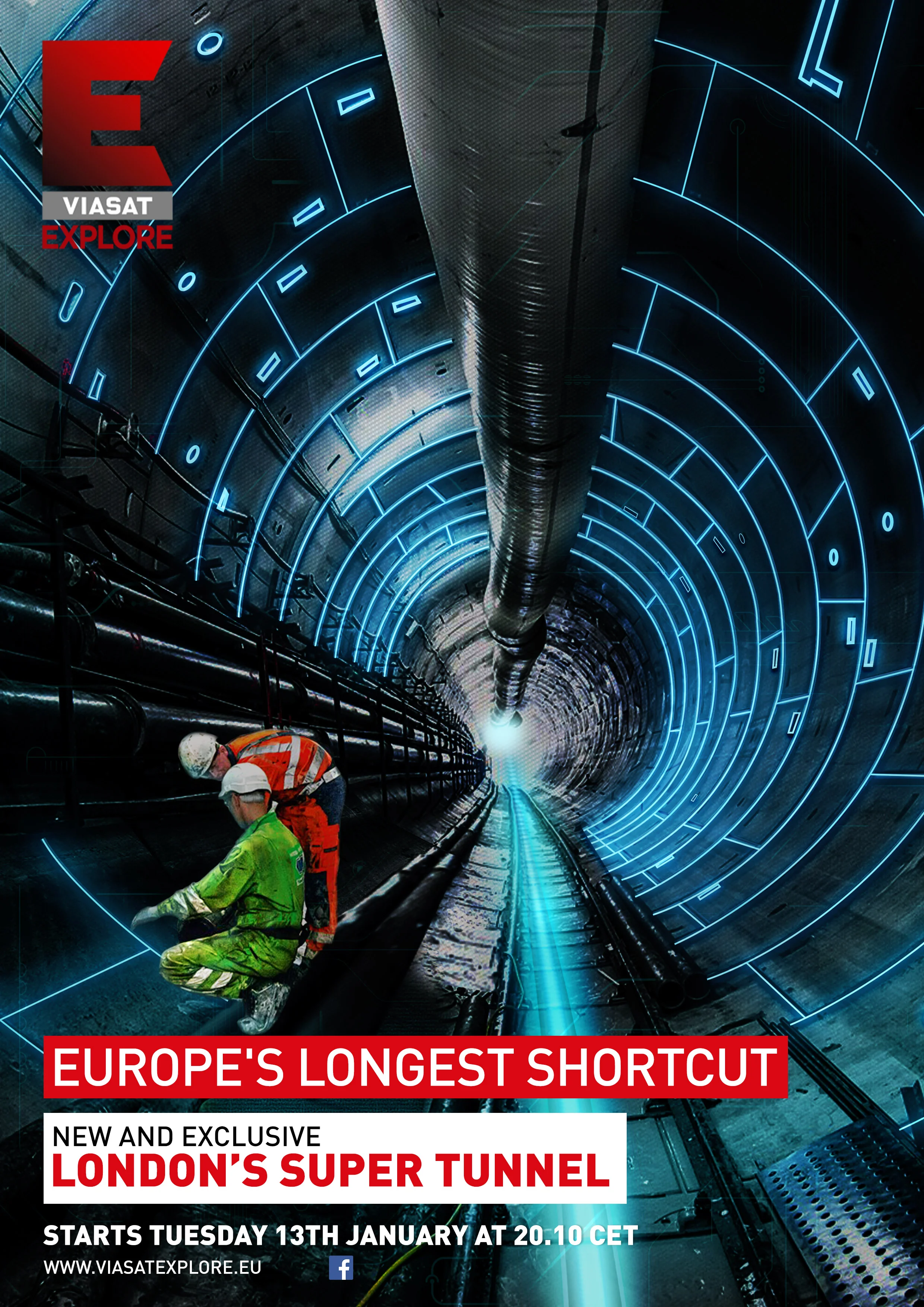  Programme poster for London Super Tunnel on Viasat Explore 