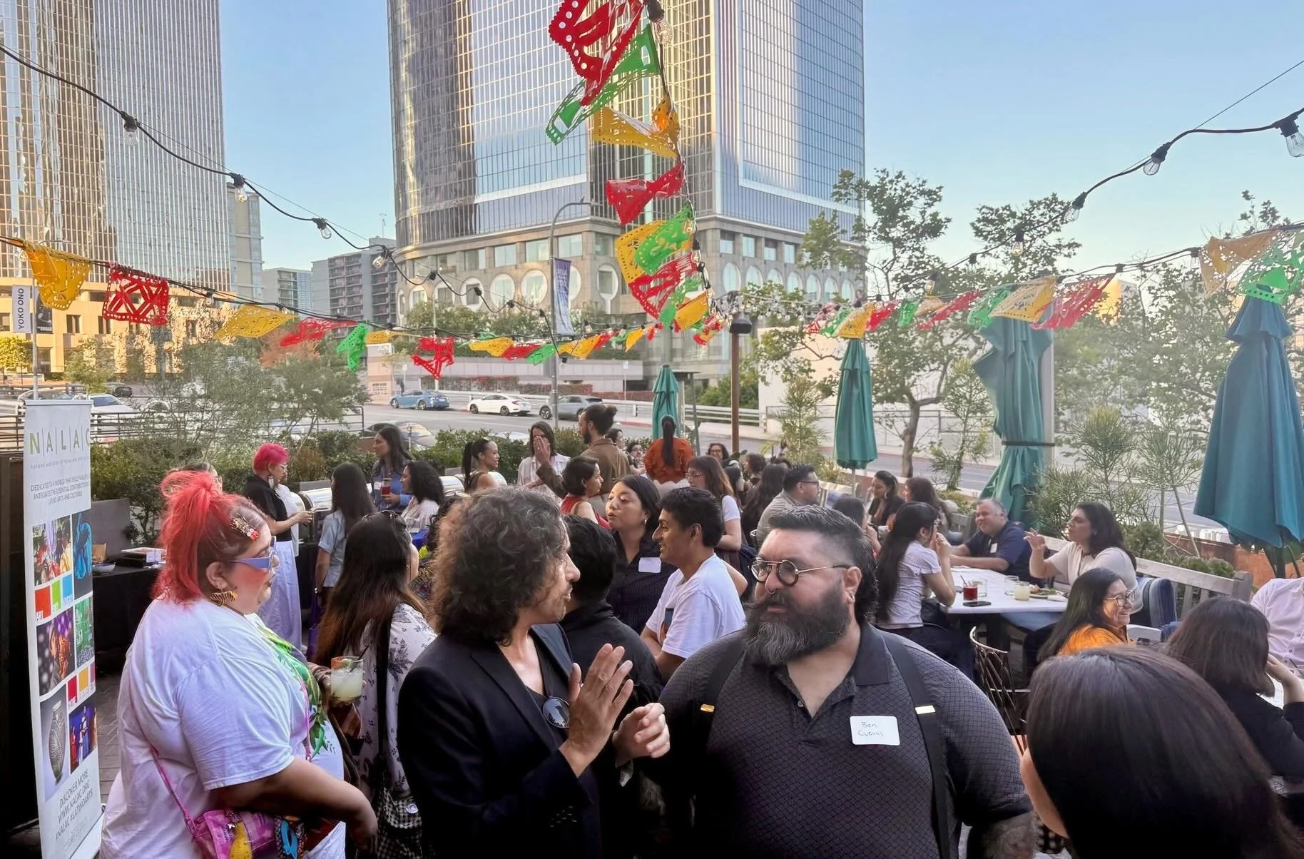 At happy hour in DTLA, hosted by the @nalac_arts and @artsadminofcolor, pictured here with with @danitodebalazo. Thanks to the National Association of Latino Arts &amp; Cultures and Arts Administrators of Color for this wonderful event! #latinoart #l