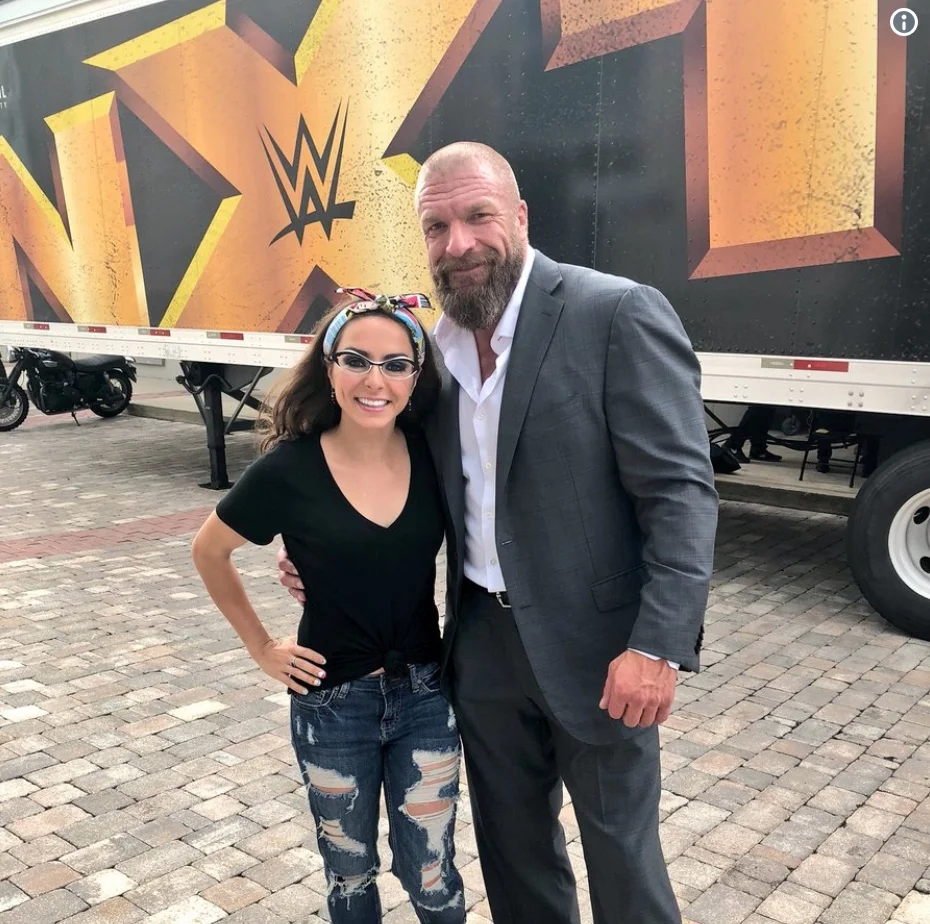 @KatieLinendoll: So great chatting w/ the one and only @TripleH - and always amazing seeing the top notch production @WWENXT 🎥🙌🏻