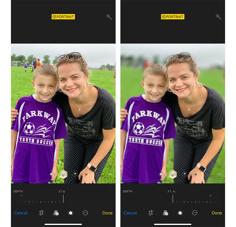 Left - Original Shot // Right - Modified Depth of Field