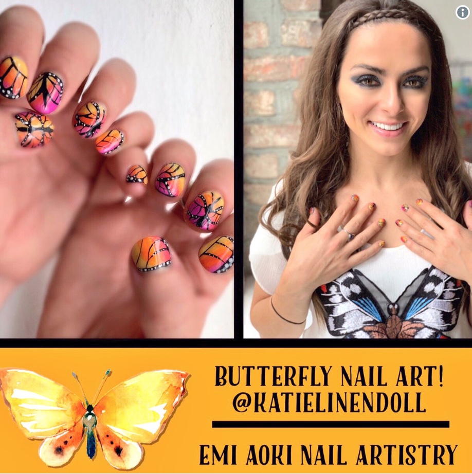 @KatieLinendoll: My latest #nailart celebrating the delicate and beautiful butterfly! ๐ฆ